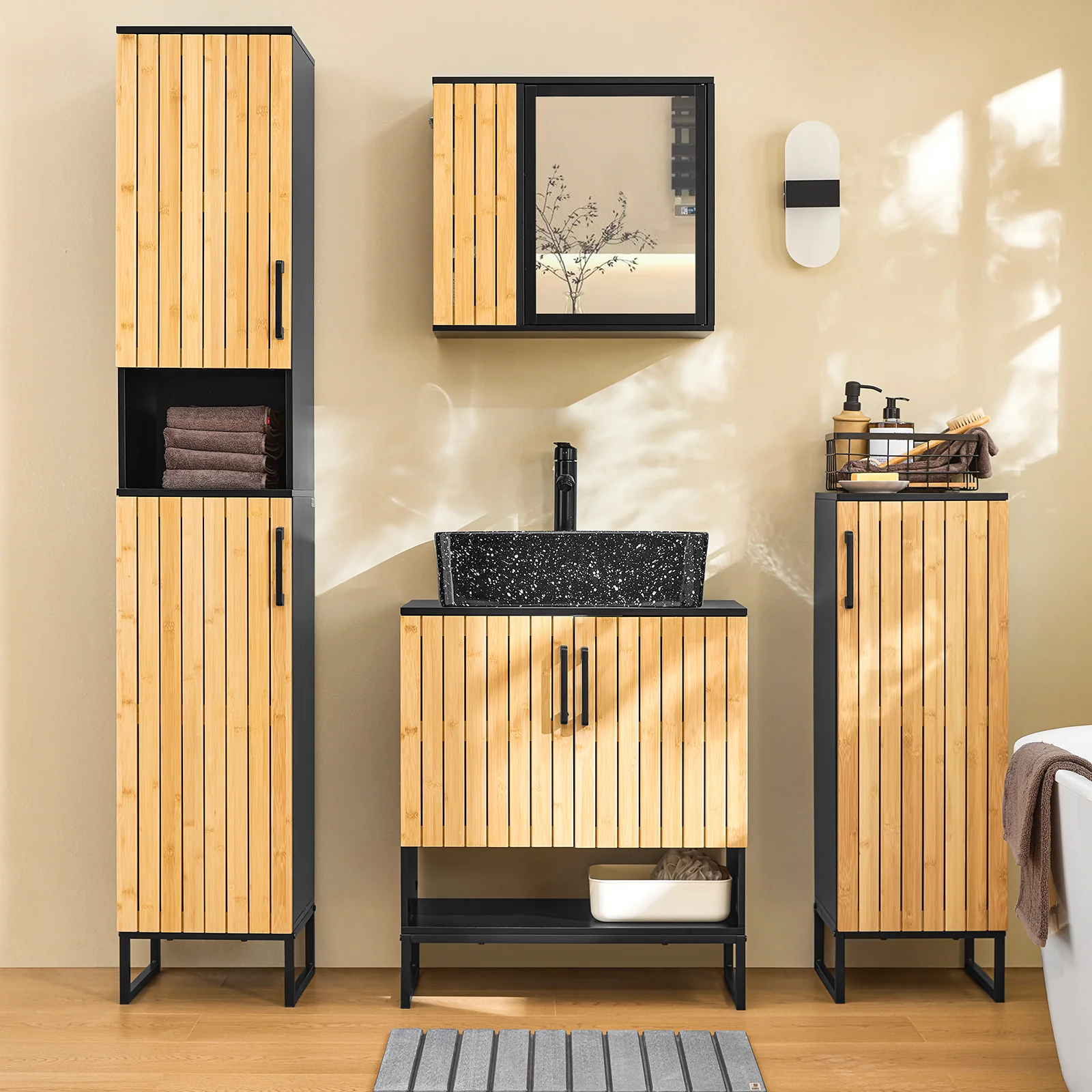 SoBuy BZR202-SCH Armario para debajo del Lavabo con Patas Metálicas 2 Puertas - Image 8