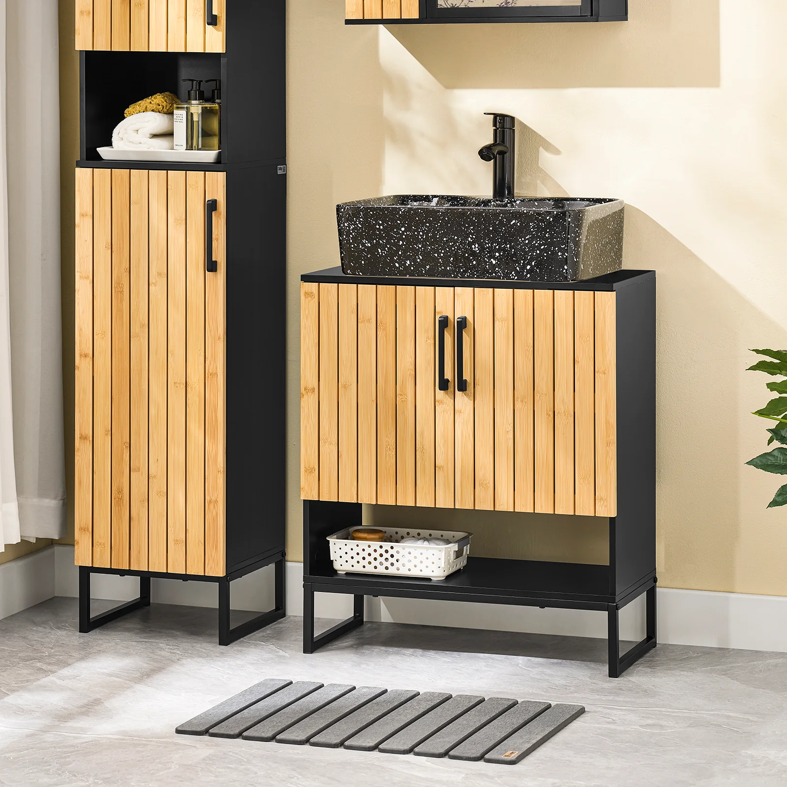 SoBuy BZR202-SCH Armario para debajo del Lavabo con Patas Metálicas 2 Puertas - Image 9