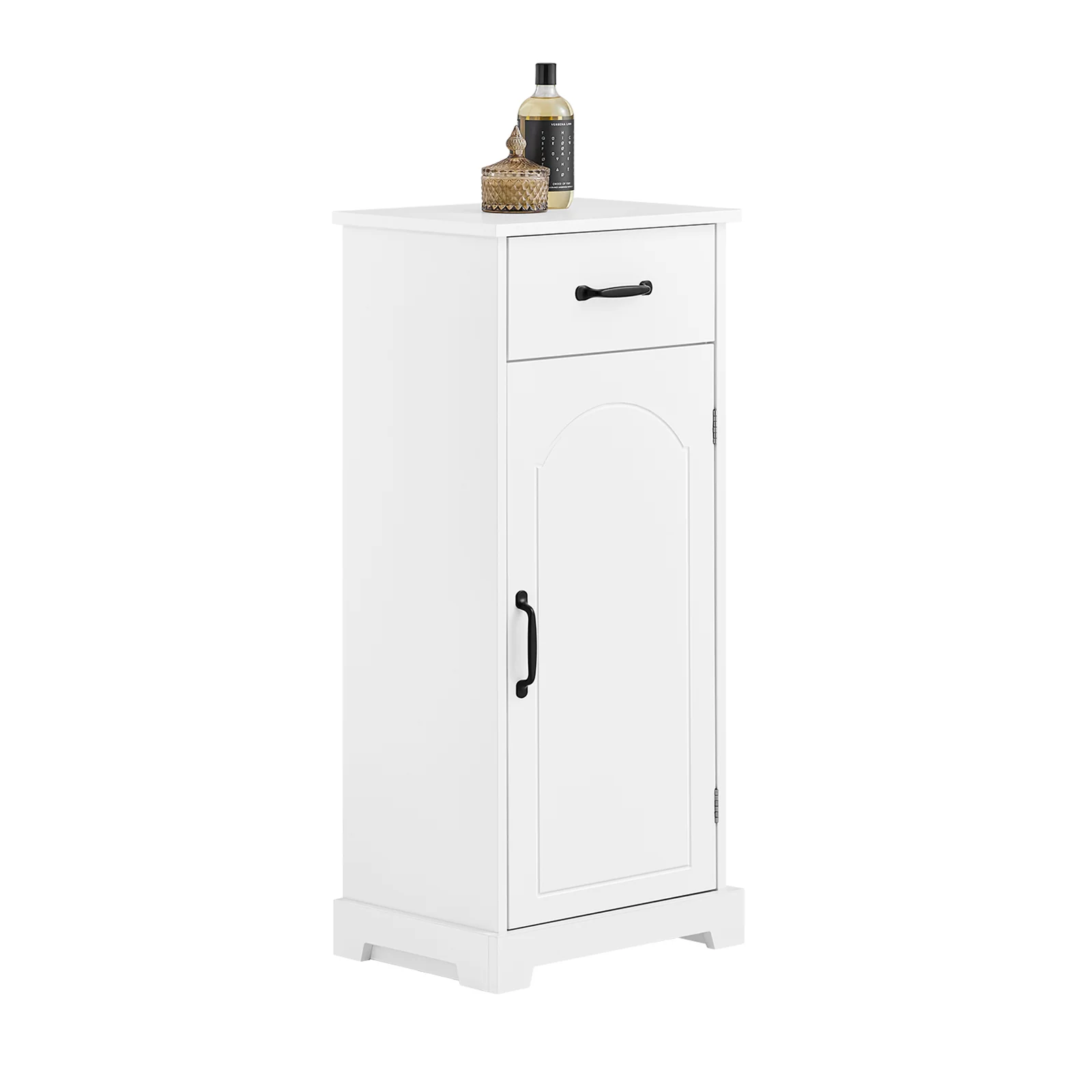 SoBuy BZR207-W Armario de Baño Estrecho Auxiliar de Baño con Cajón Blanco 42x30x93cm