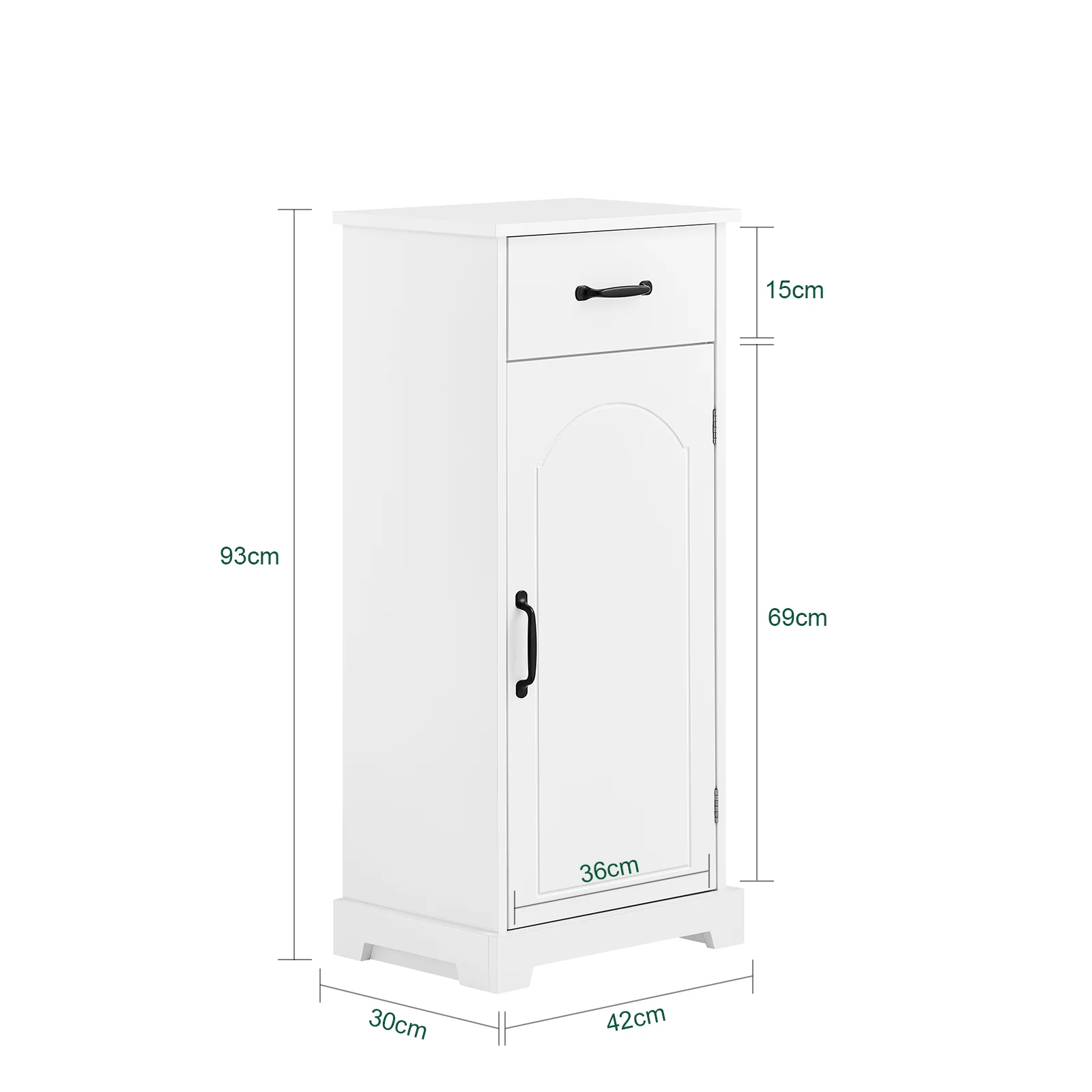 SoBuy BZR207-W Armario de Baño Estrecho Auxiliar de Baño con Cajón Blanco 42x30x93cm - Image 4
