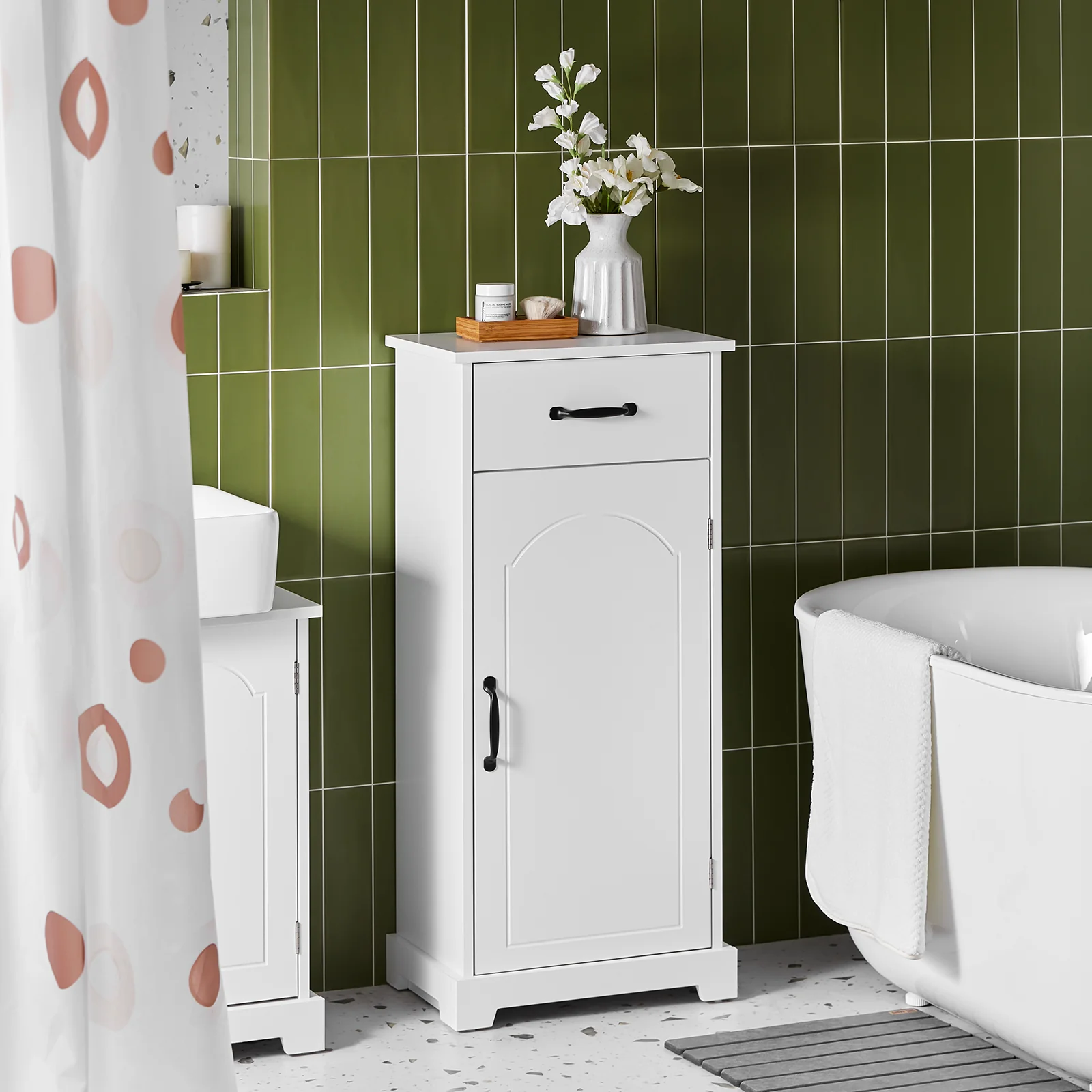 SoBuy BZR207-W Armario de Baño Estrecho Auxiliar de Baño con Cajón Blanco 42x30x93cm - Image 8