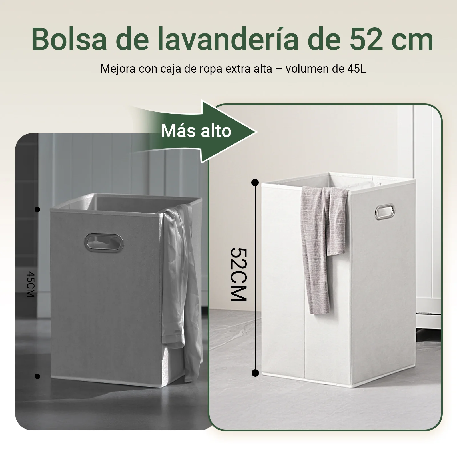 SoBuy BZR21-II-W Cesto para Ropa Sucia con un cajón Blanco - Image 8