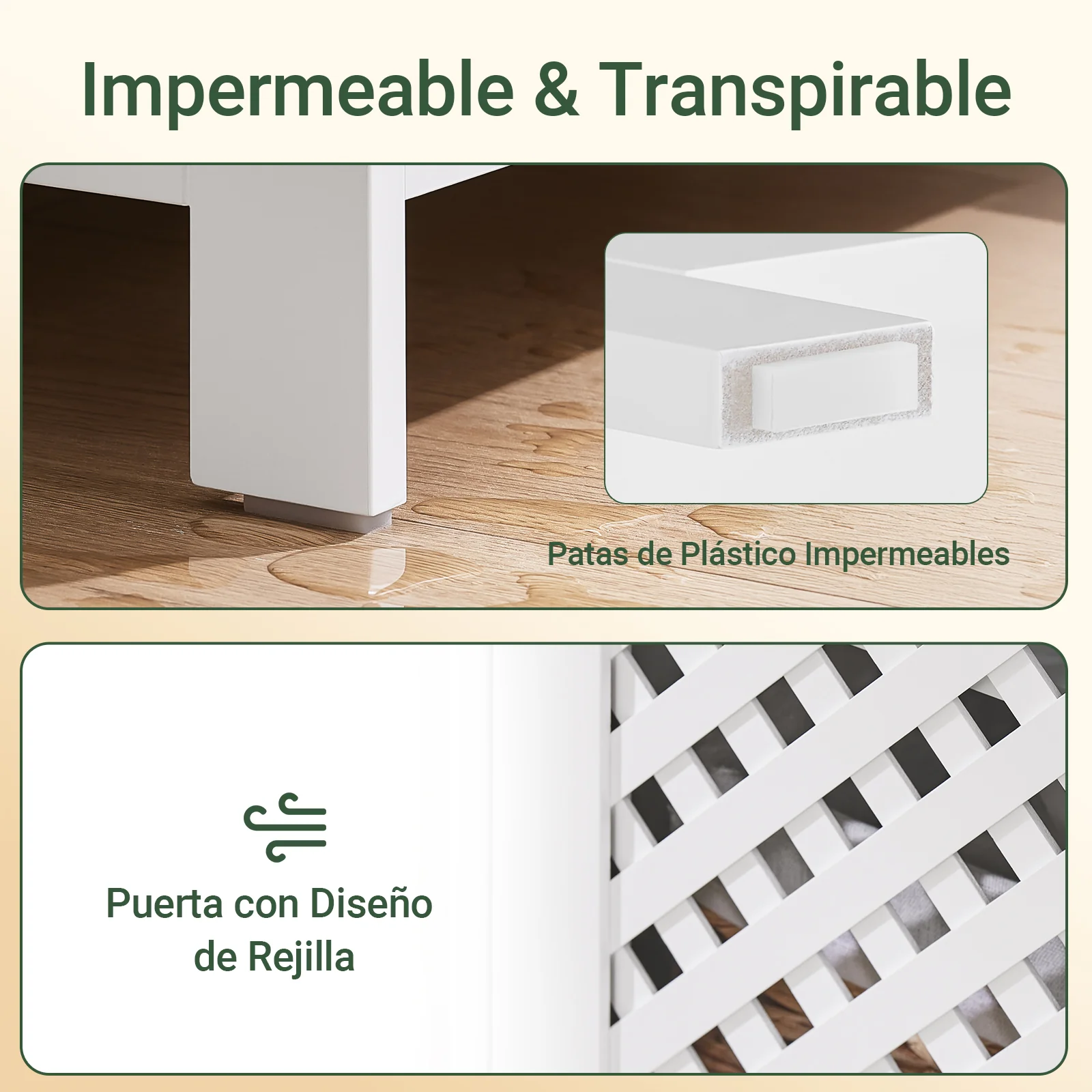 SoBuy BZR210-W Mueble Bajo Lavabo de Baño con 2 Puertas y Estante Abierto Blanco - Image 8