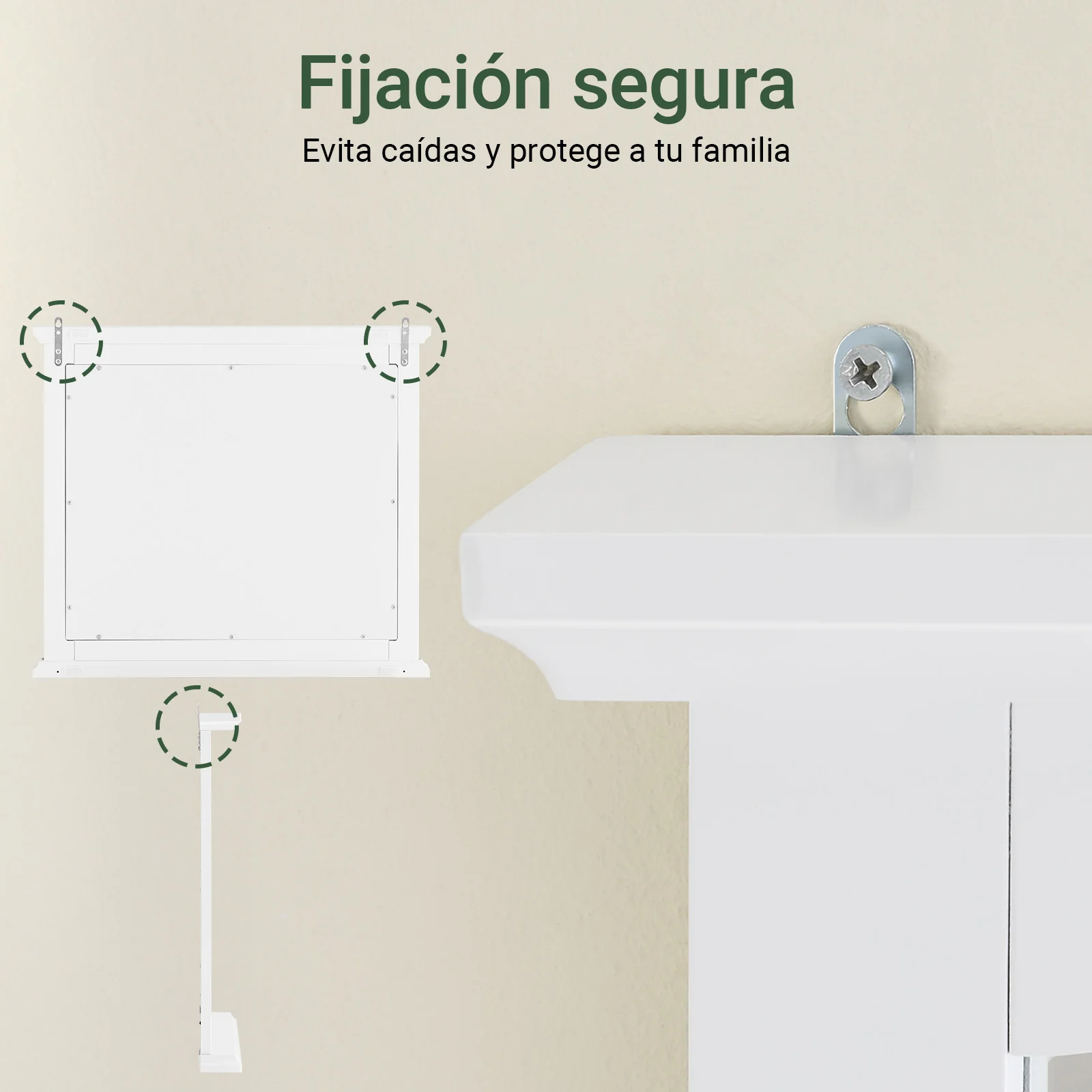 SoBuy BZR212-W Mueble de Pared con Espejo Espejo de Pared para Baño con 1 Estante Blanco - Image 7
