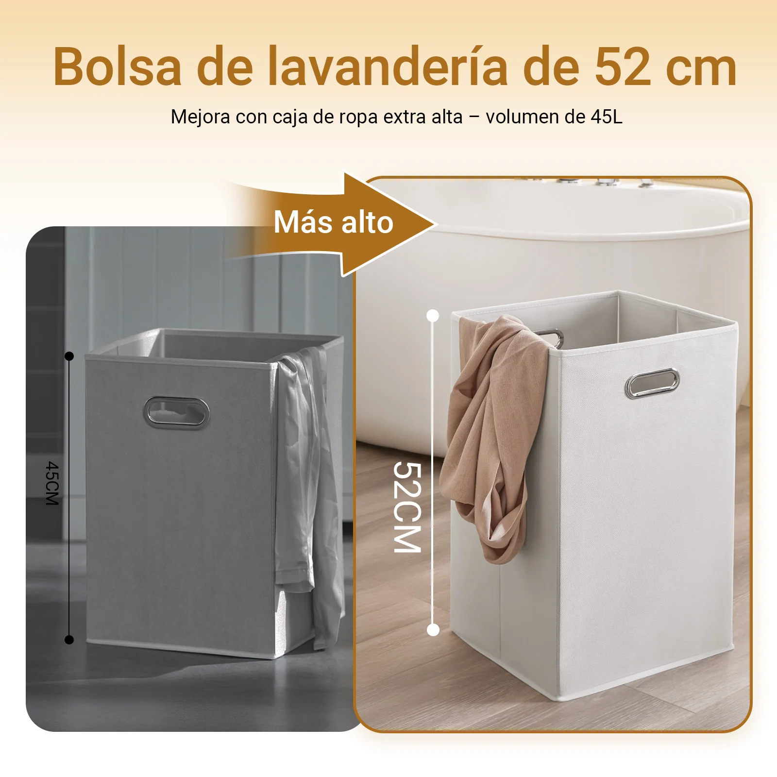 SoBuy BZR216-W Armario Alto Mueble Columna de Baño con 1 Cesto Ropa y 1 Puerta Blanco - Image 4