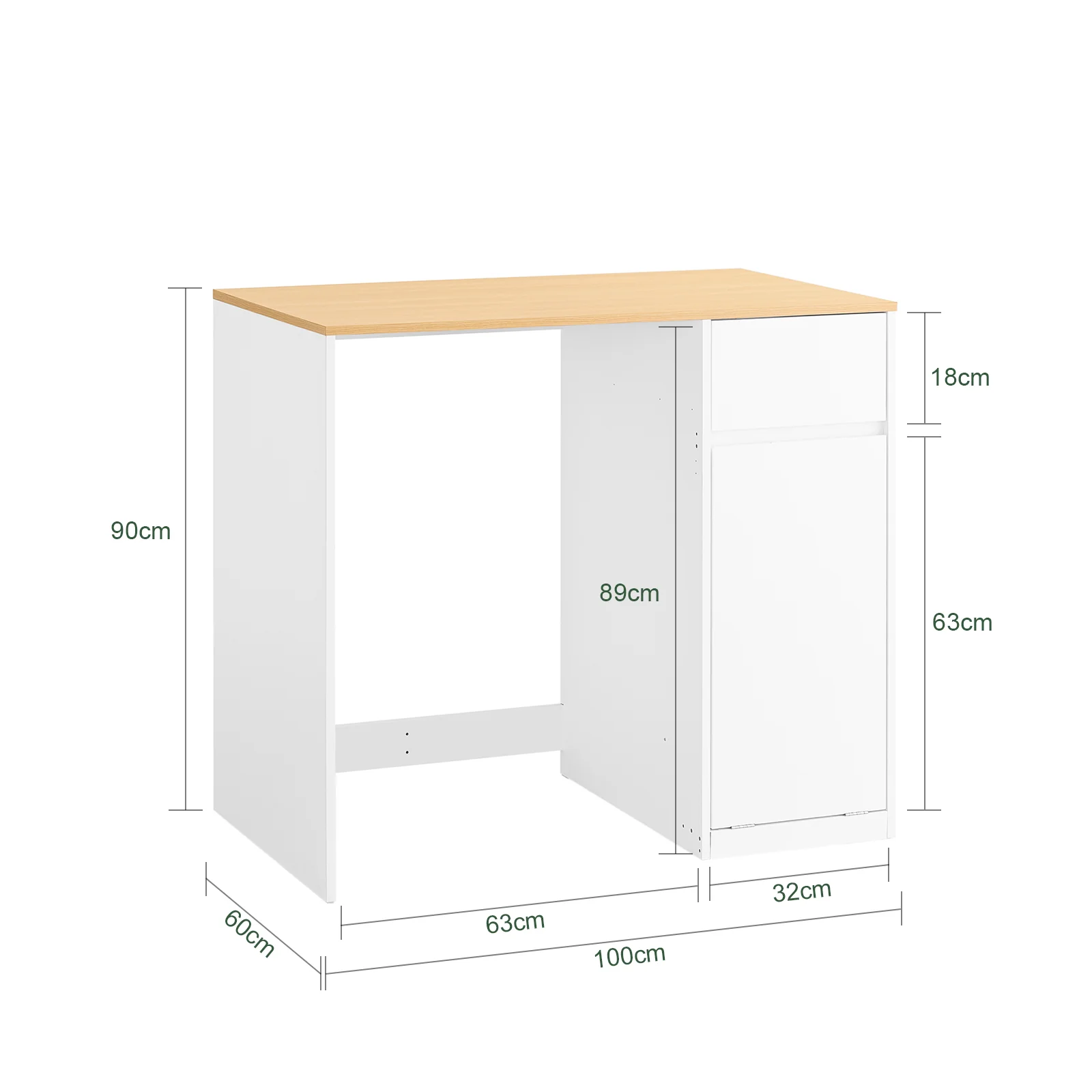 SoBuy BZR217-WN Armario para Lavadora con cesto de ropa Blanco 100×60×90 cm - Image 4