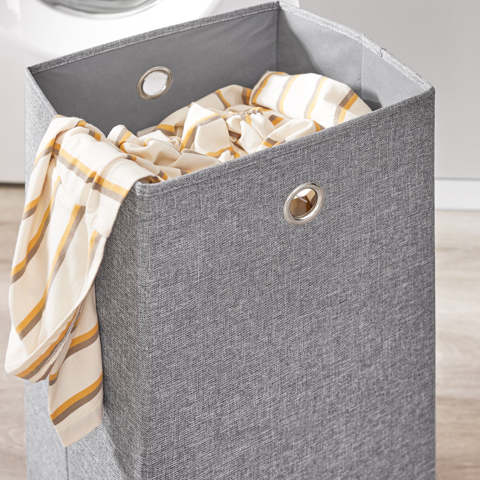 SoBuy BZR217-WN Armario para Lavadora con cesto de ropa Blanco 100×60×90 cm - Image 9