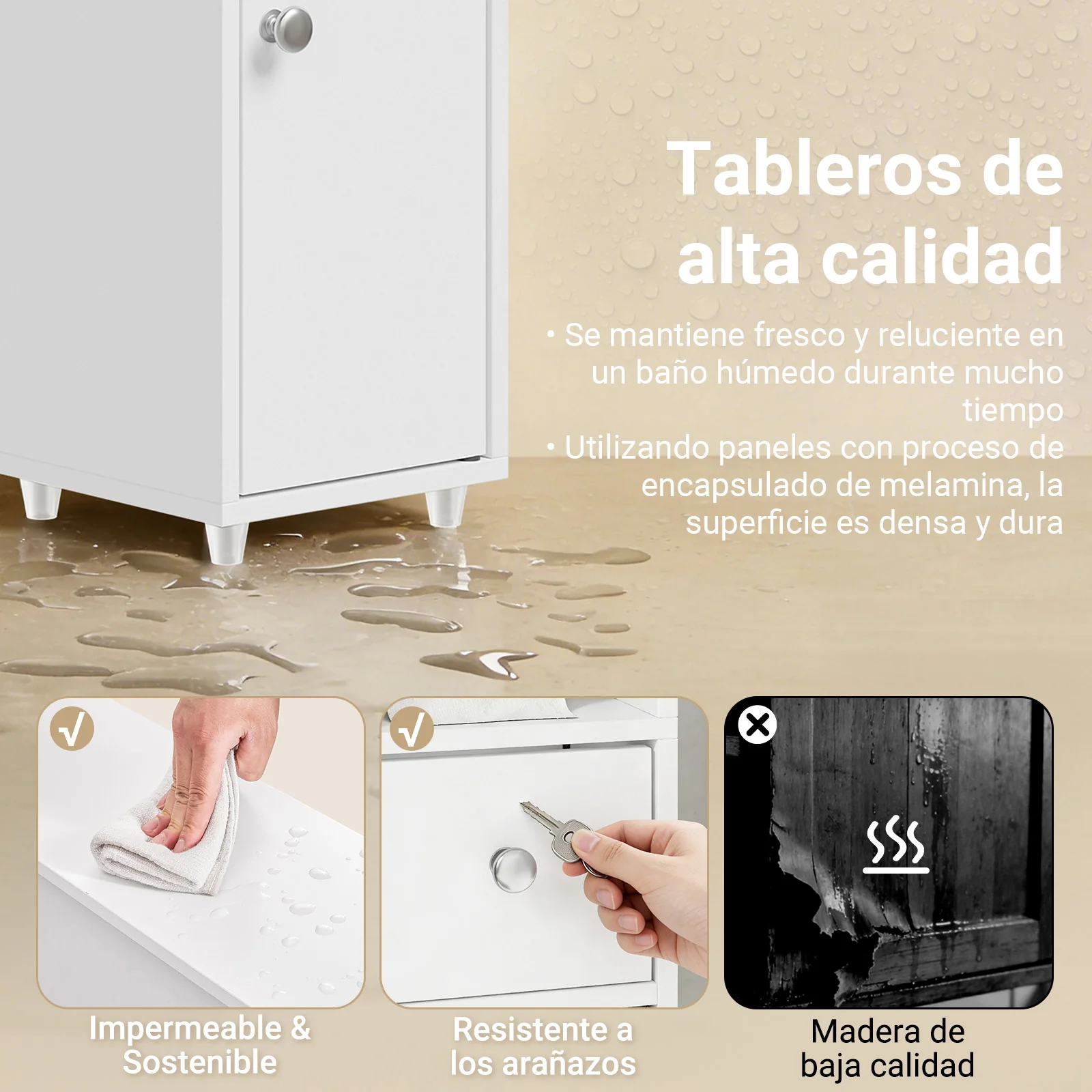 SoBuy BZR219-W Armario Estrecho de Baño 20x20 cm Sostenedor de papel Higiénico - Image 7