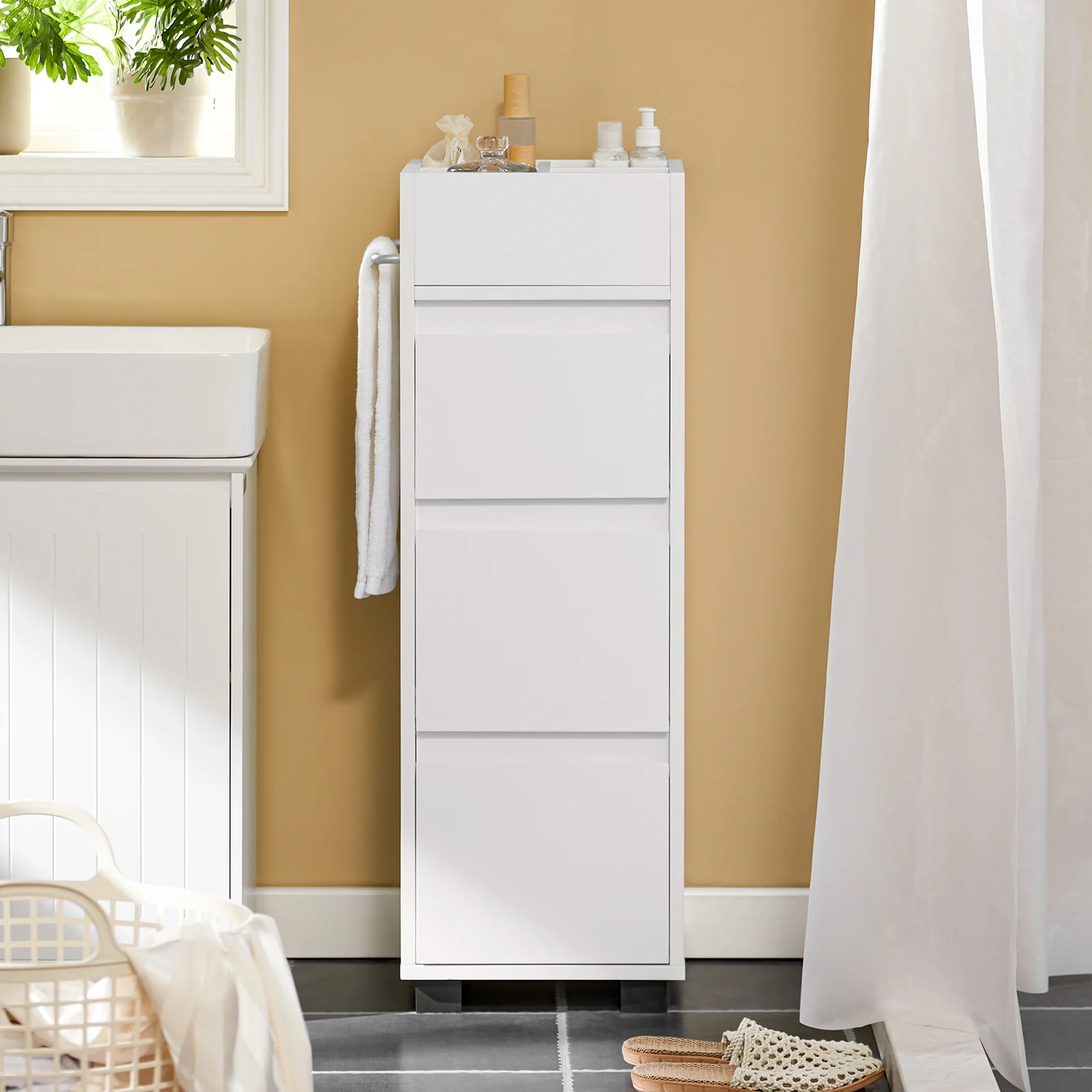 SoBuy BZR29-W Armario Auxiliar Baño con 3 cajones Blanco - Image 5