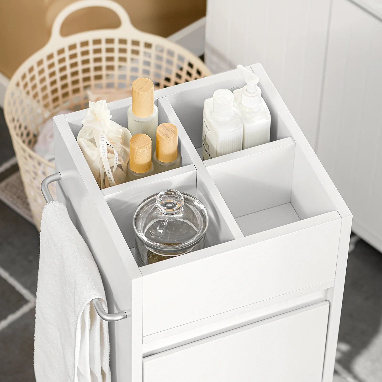 SoBuy BZR29-W Armario Auxiliar Baño con 3 cajones Blanco - Image 6