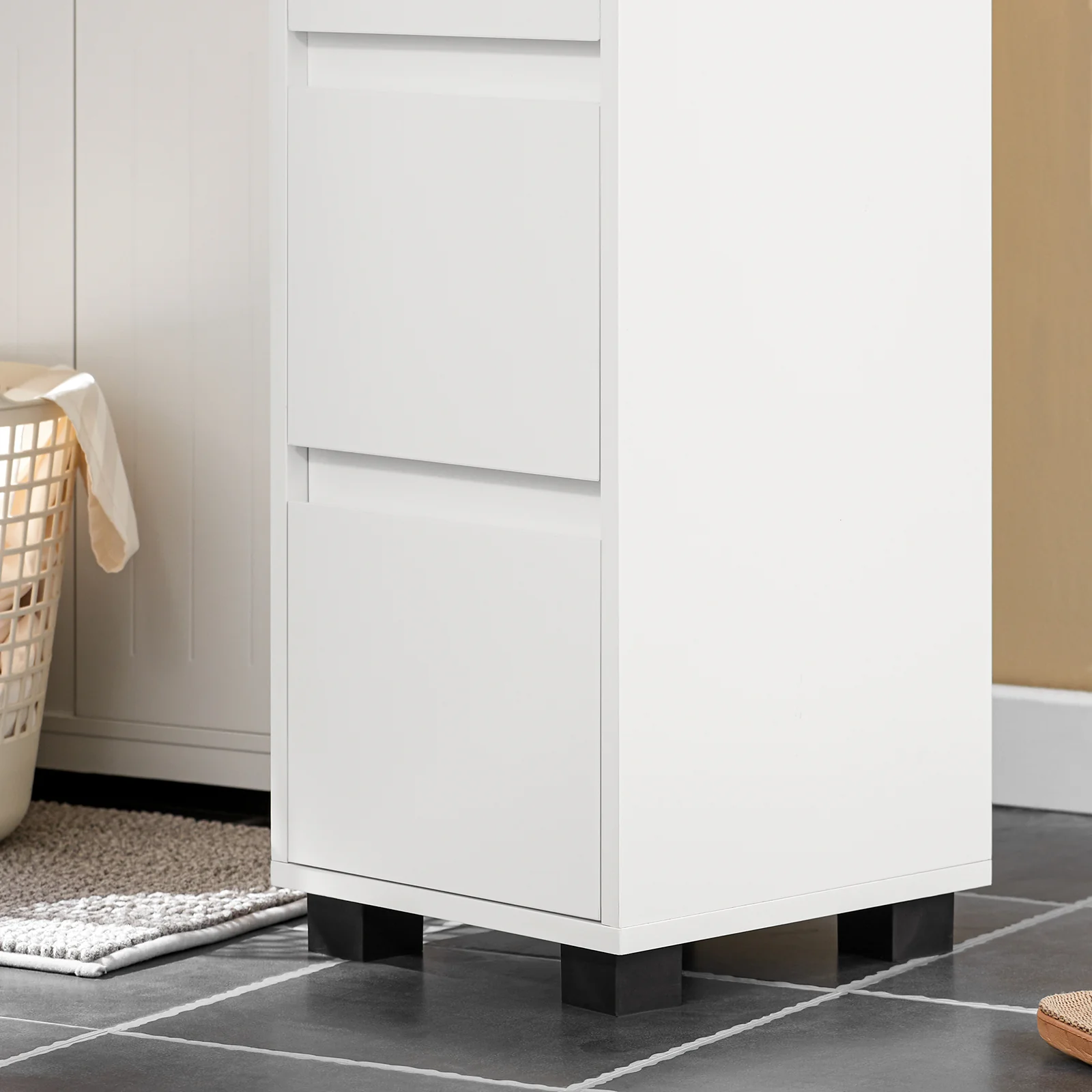 SoBuy BZR29-W Armario Auxiliar Baño con 3 cajones Blanco - Image 8
