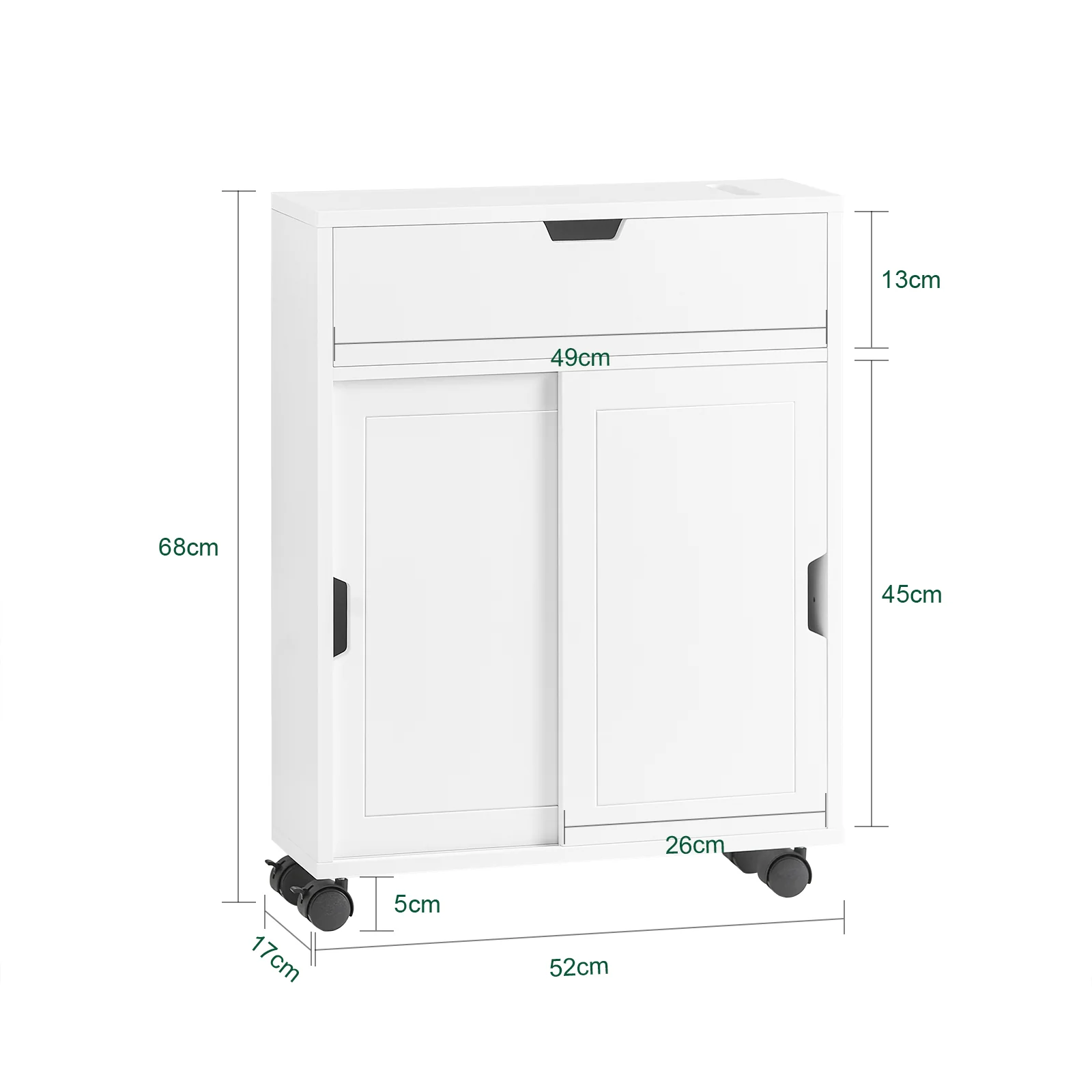 SoBuy BZR31-W Armario Auxiliar Baño con 2 Puertas y 1 cajón Blanco - Image 3