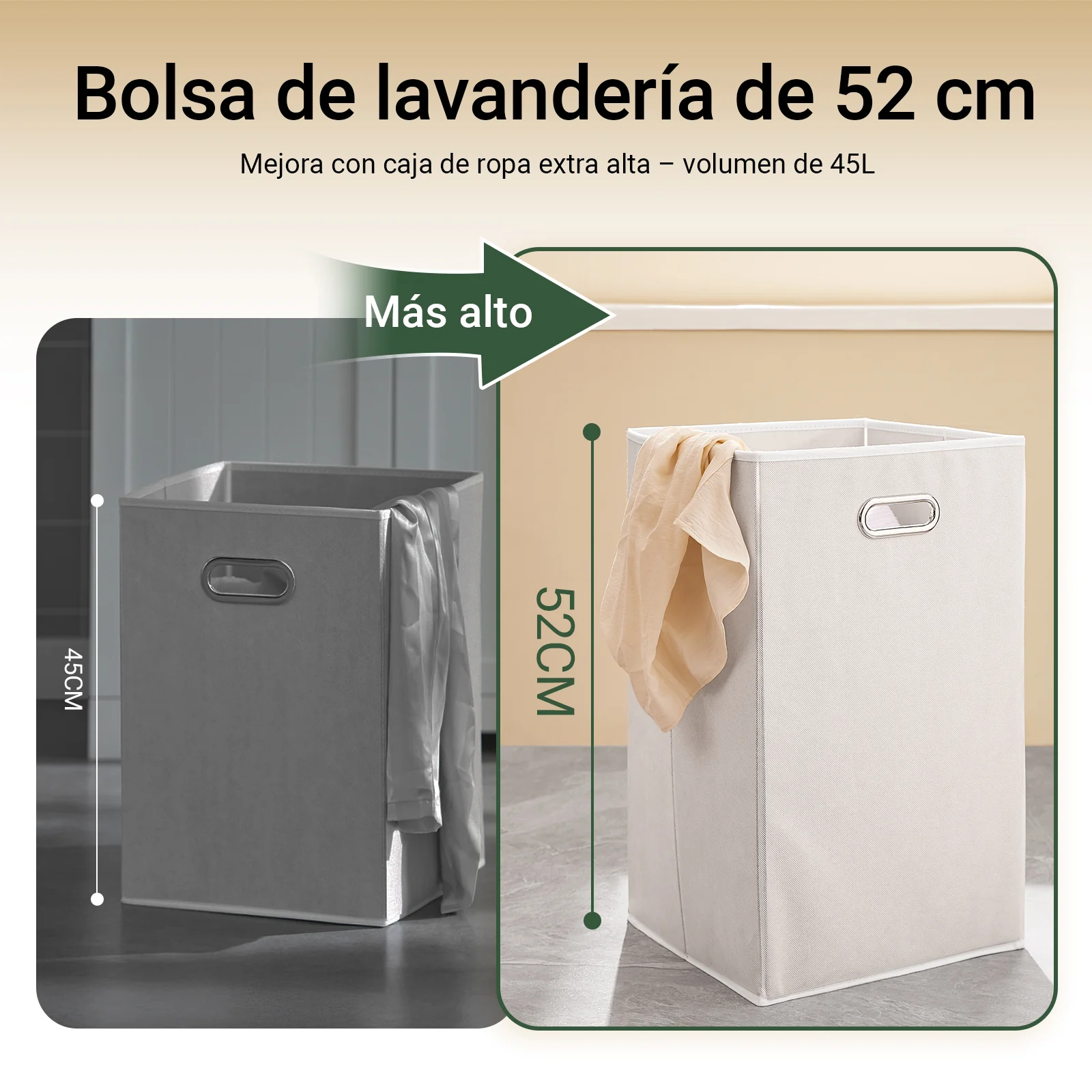 SoBuy BZR33-II-SCH Cesto para Ropa Sucia con 2 Cestos y 2 Cajones Negro - Image 5