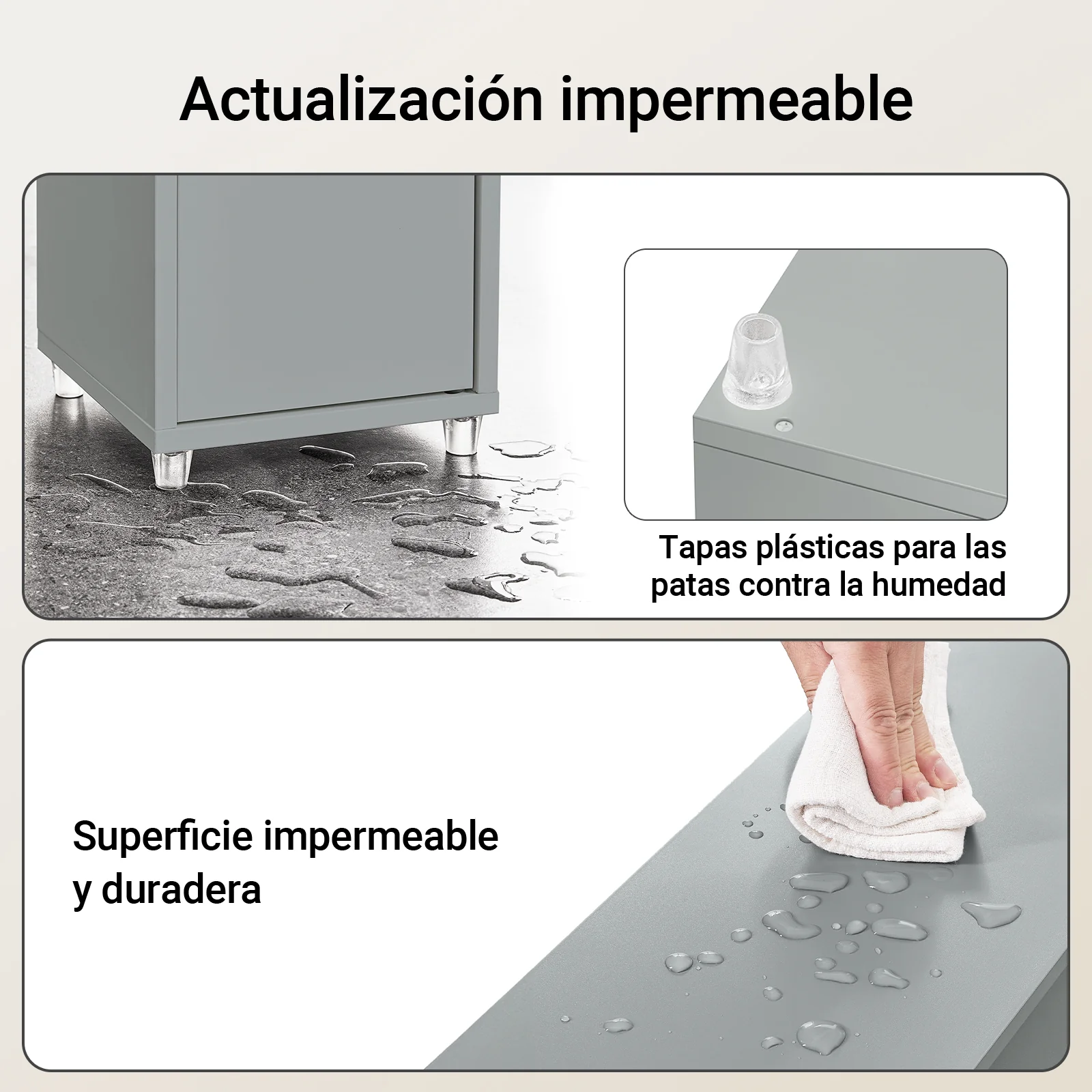 SoBuy BZR34-II-HG Mueble columna para Baño Armario alto de baño Gris - Image 7