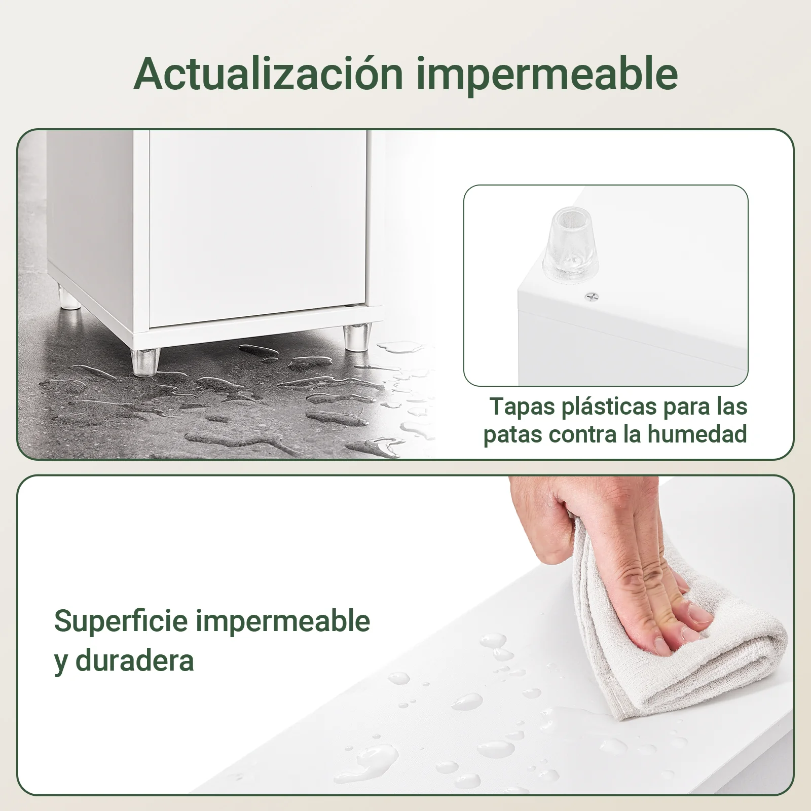 SoBuy BZR34-II-W Armario Estrecho con 2 Puertas y 1 cajón Blanco 20x20x180cm - Image 8