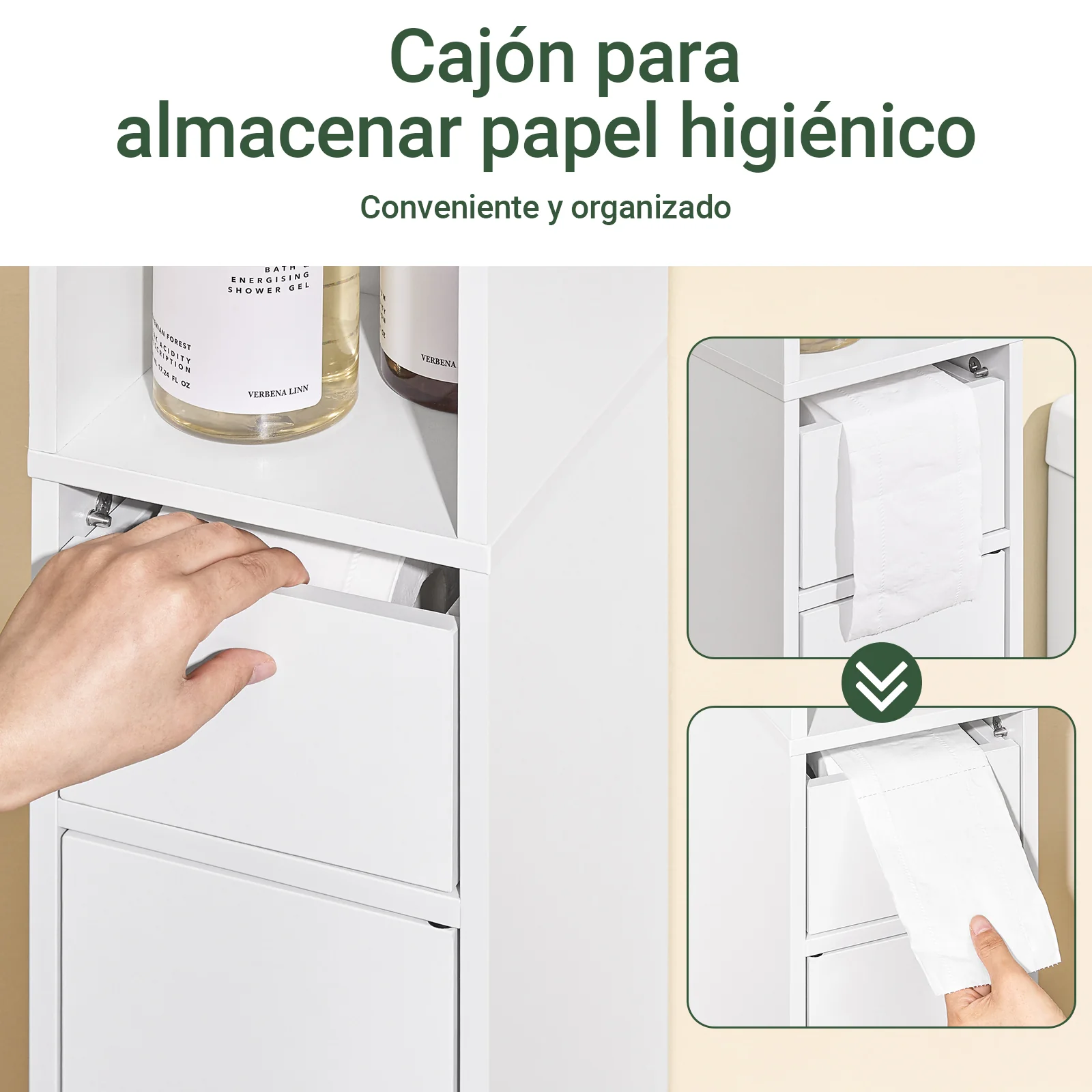 SoBuy BZR34-K-W Mueble columna de Baño Armario Almacenaje para Espacios Pequeños 20x20x145cm Blanco - Image 7