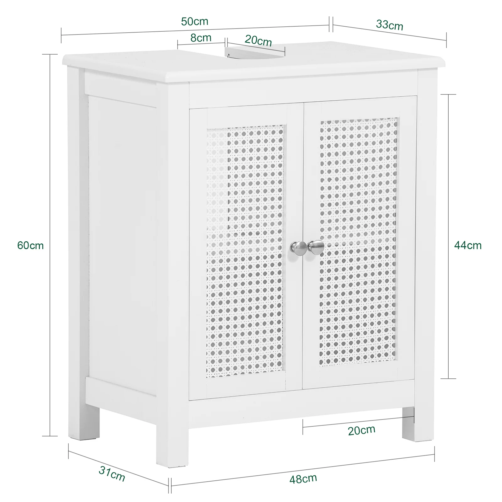 SoBuy BZR35-W Armario para debajo del Lavabo con 2 niveles y 2 puertas - Image 3