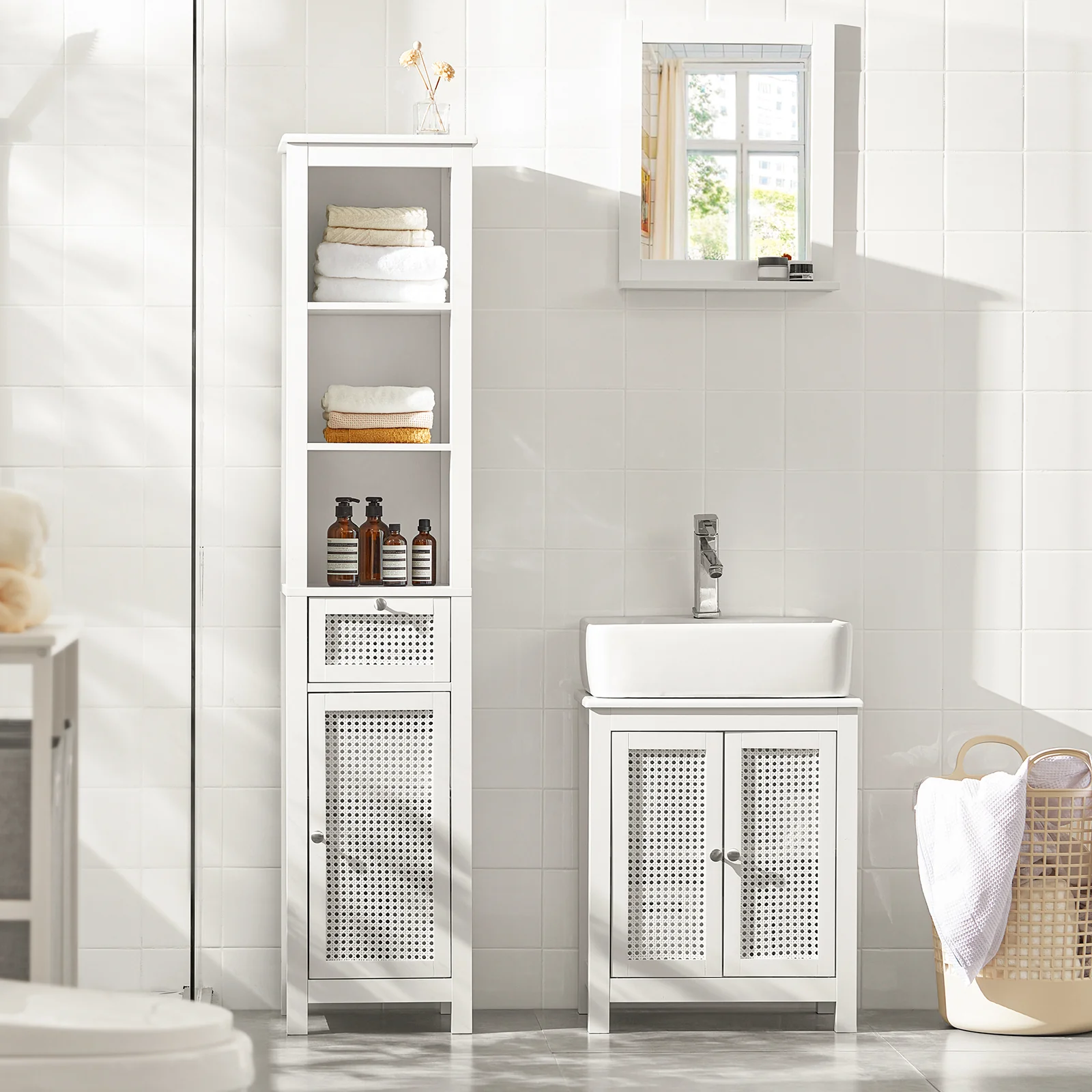 SoBuy BZR35-W Armario para debajo del Lavabo con 2 niveles y 2 puertas - Image 4