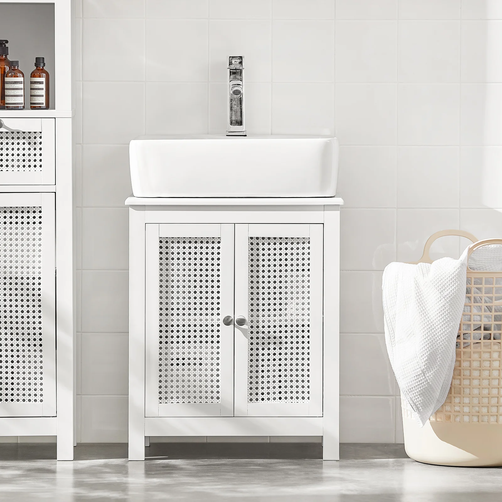 SoBuy BZR35-W Armario para debajo del Lavabo con 2 niveles y 2 puertas - Image 5