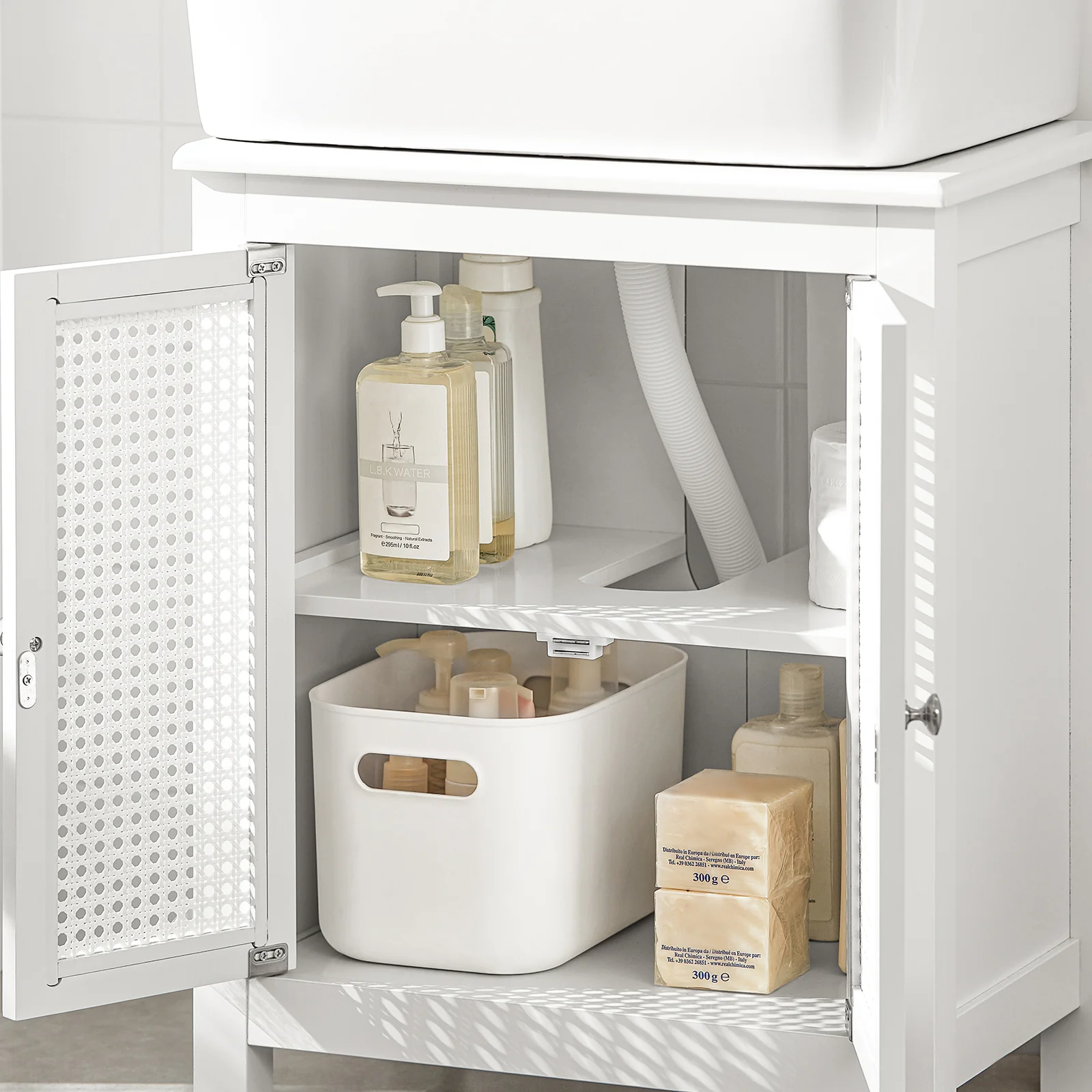 SoBuy BZR35-W Armario para debajo del Lavabo con 2 niveles y 2 puertas - Image 6