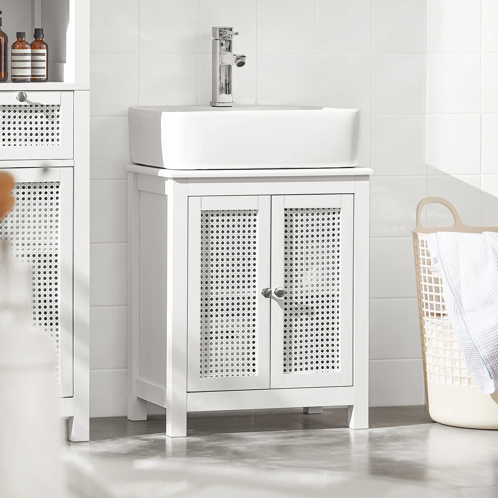 SoBuy BZR35-W Armario para debajo del Lavabo con 2 niveles y 2 puertas - Image 9