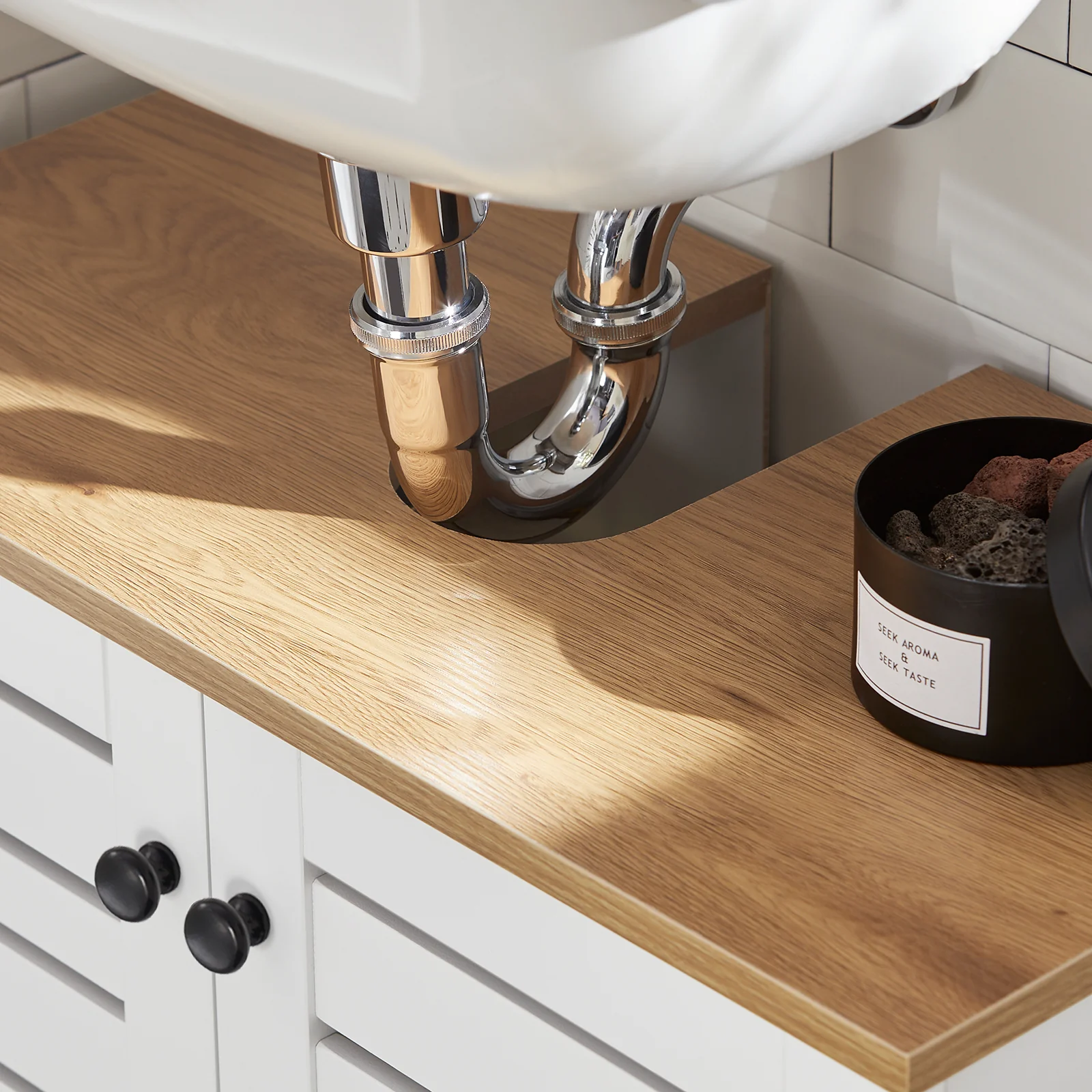SoBuy BZR40-W Armario Lavabo con 2 Estantes y 2 Puertas - Image 8