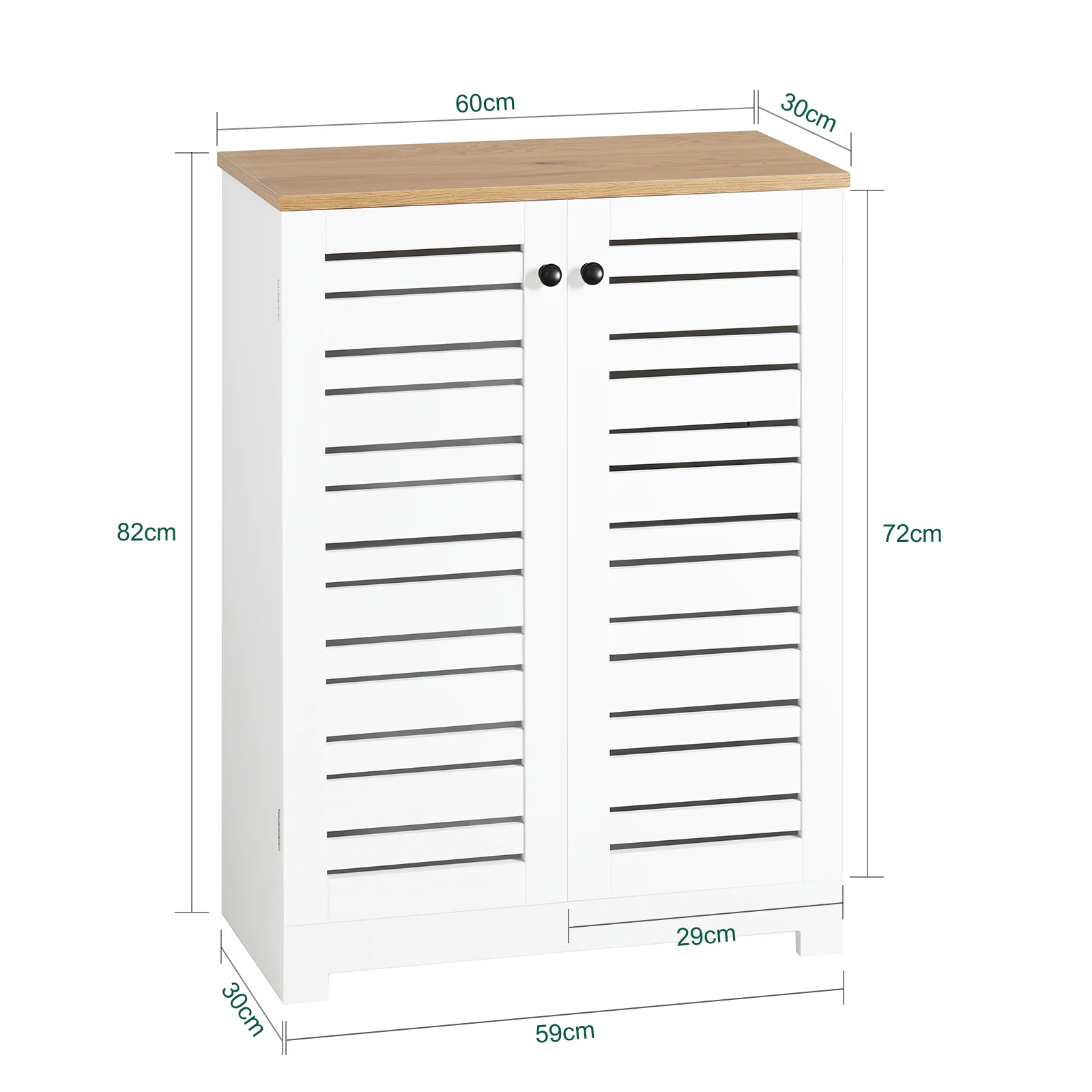 SoBuy BZR41-W  Mueble Auxiliar para Baño con 2 Estantes y 2 Puertas Blanco - Image 3
