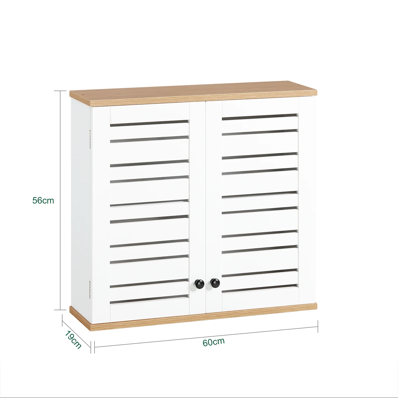 SoBuy BZR42-W Mueble de Pared con 2 Puertas Blanco - Image 3