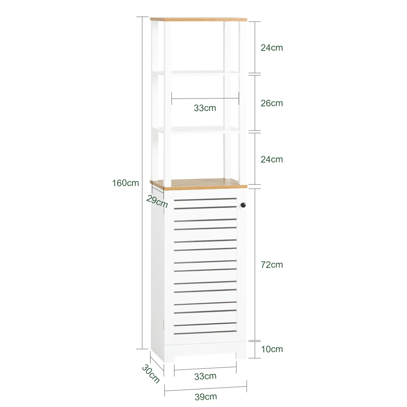 SoBuy BZR43-W Armario Baño Alta con 5 Estantes Blanco - Image 3