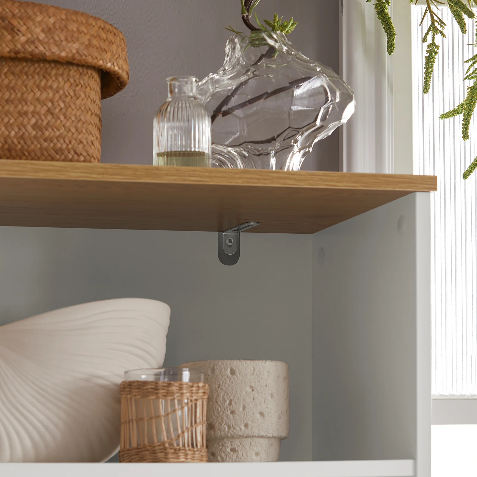 SoBuy BZR44-W Mueble Columna de Baño con 5 Estantes y 2 Puertas Blanco - Image 7