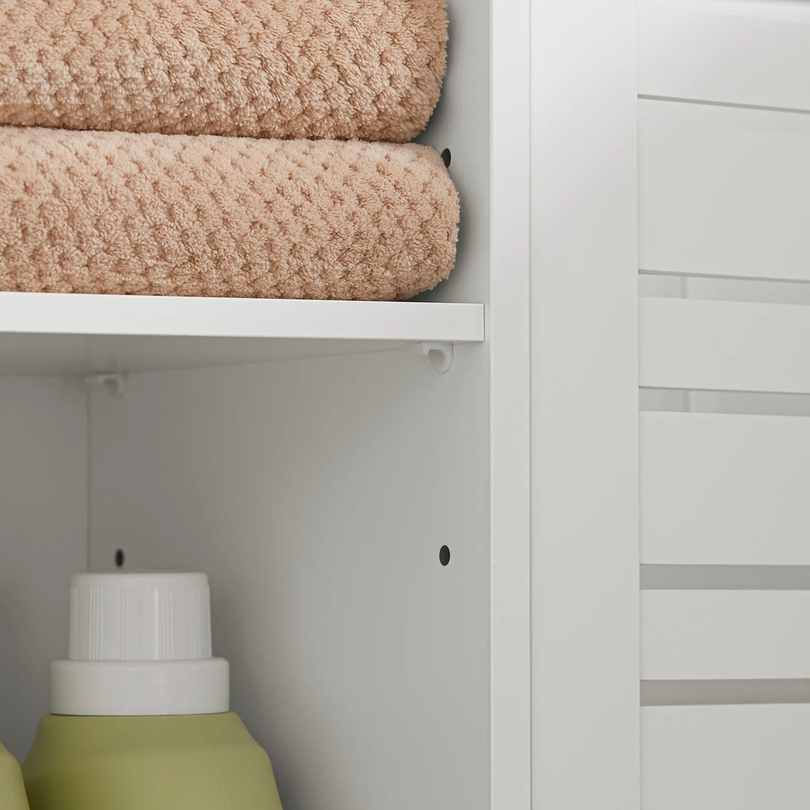 SoBuy BZR44-W Mueble Columna de Baño con 5 Estantes y 2 Puertas Blanco - Image 8