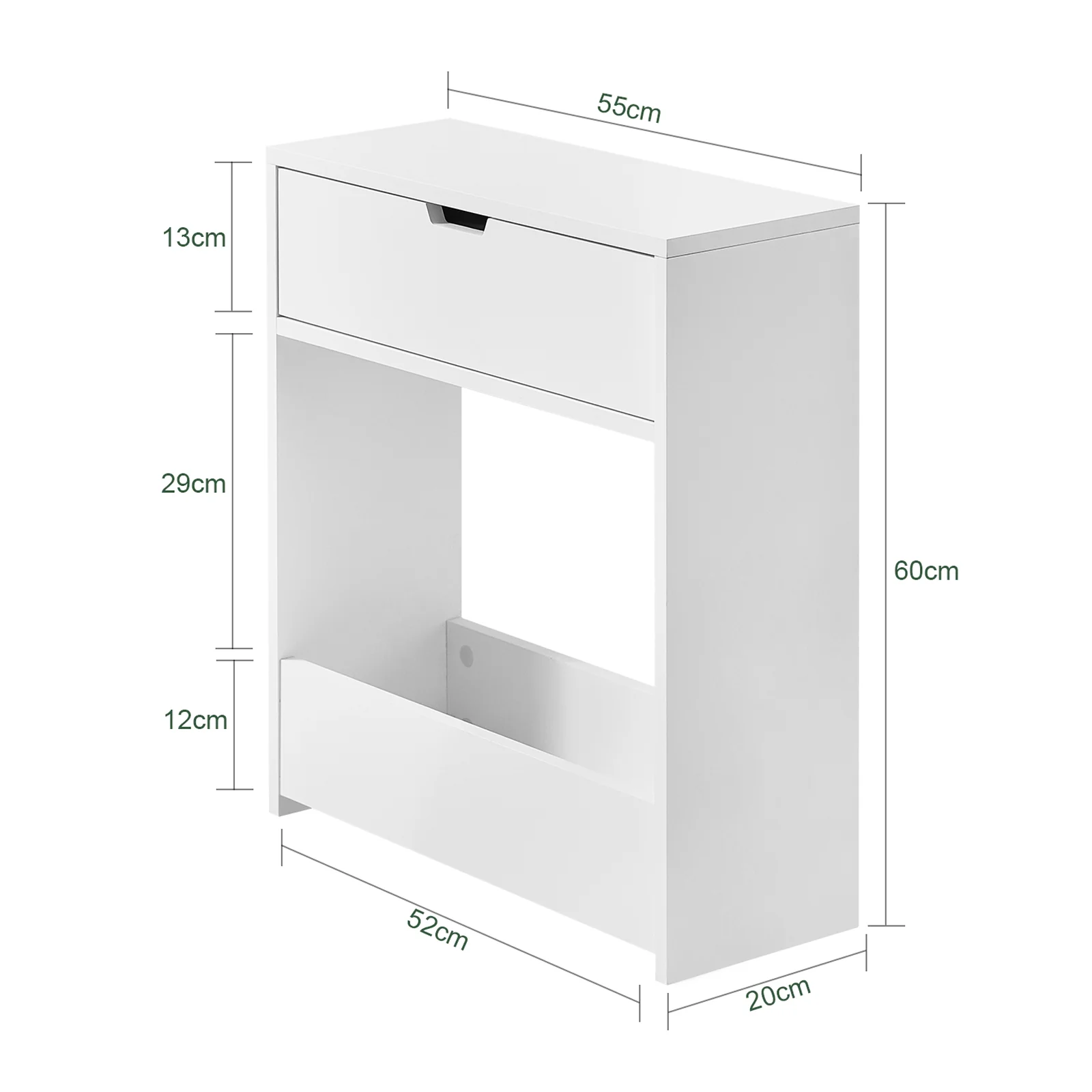 SoBuy BZR48-W  Armario de Baño con 1 cajón y 1 Bandeja Blanco - Image 3