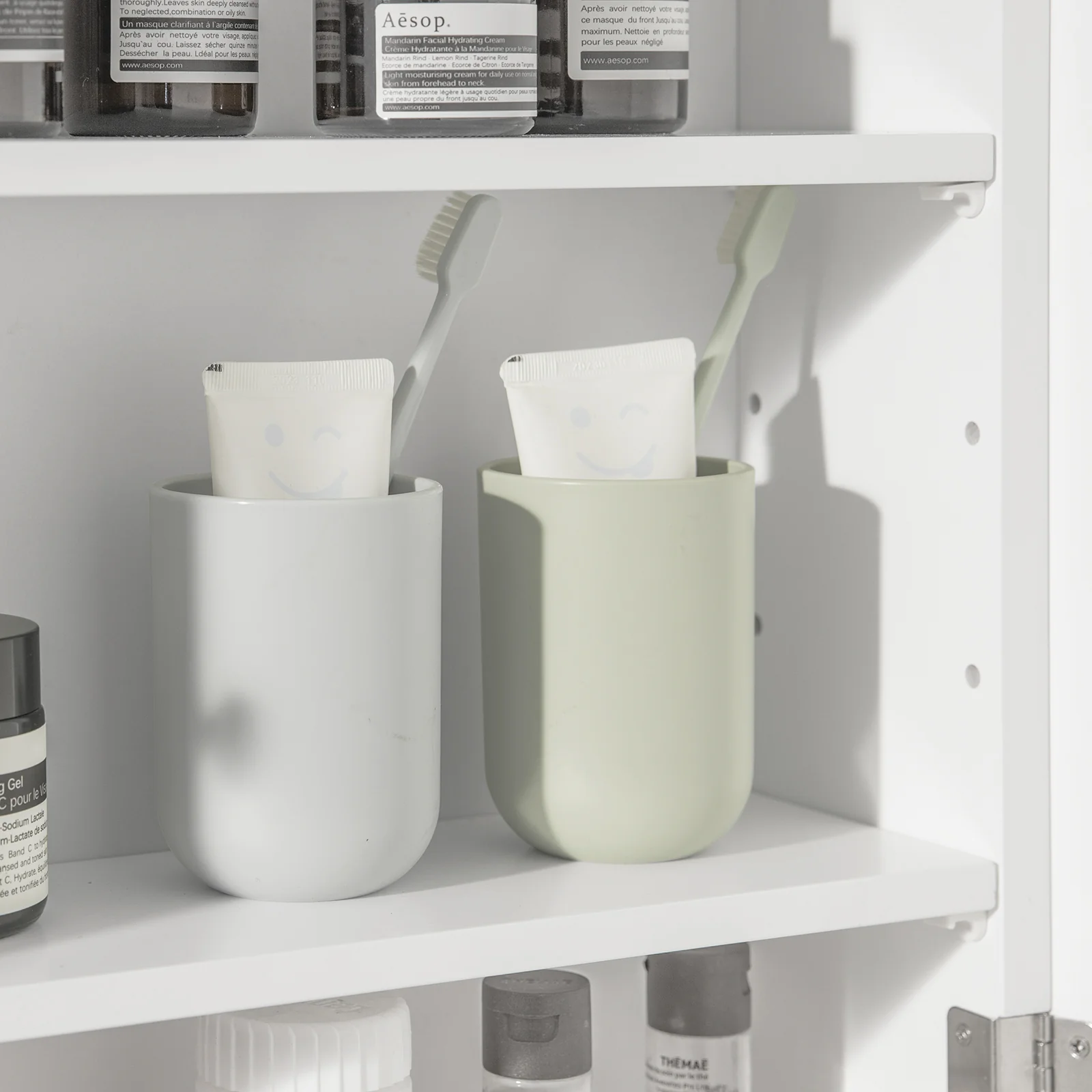 SoBuy BZR55-W Mueble de Pared con Espejo Blanco - Image 6