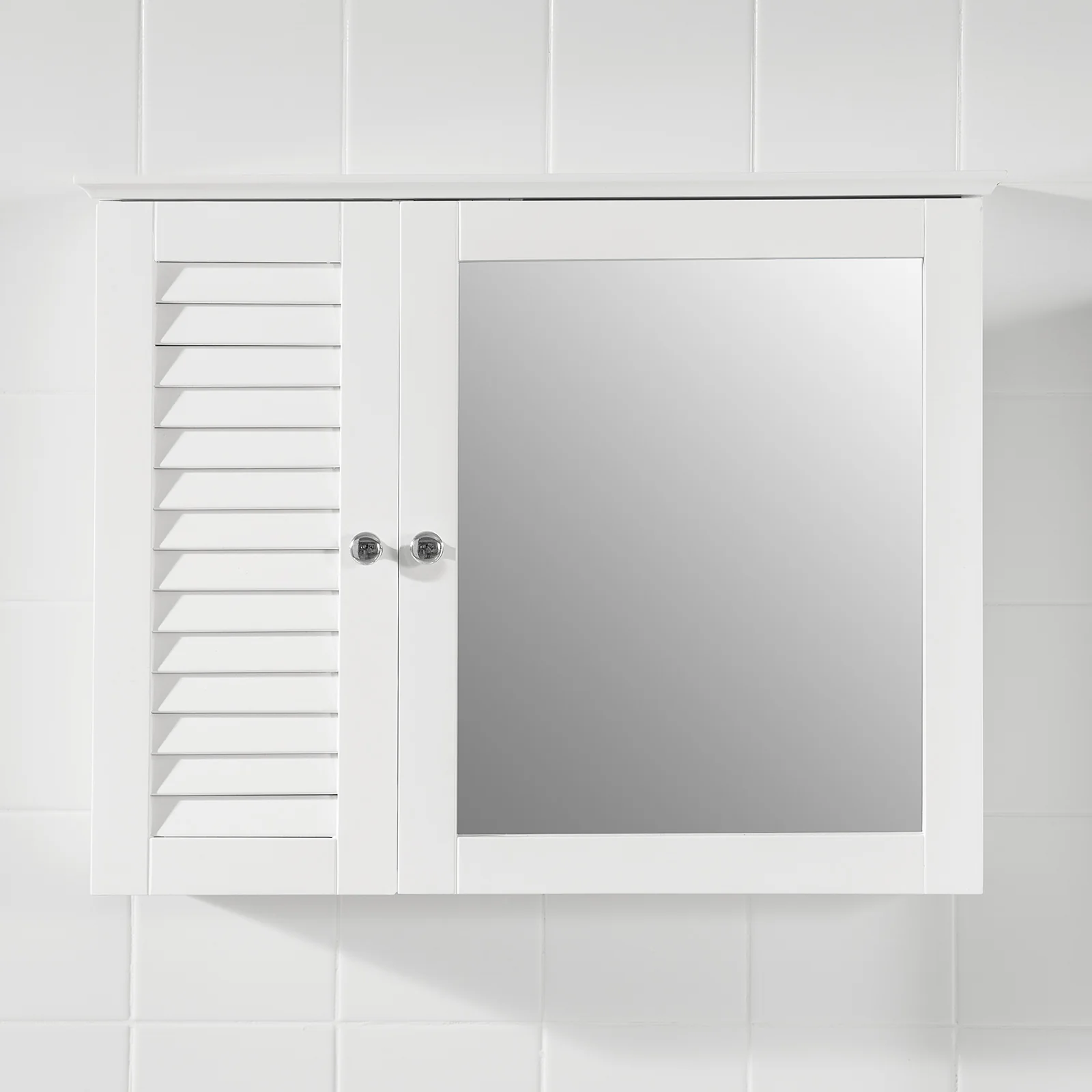 SoBuy BZR55-W Mueble de Pared con Espejo Blanco - Image 8