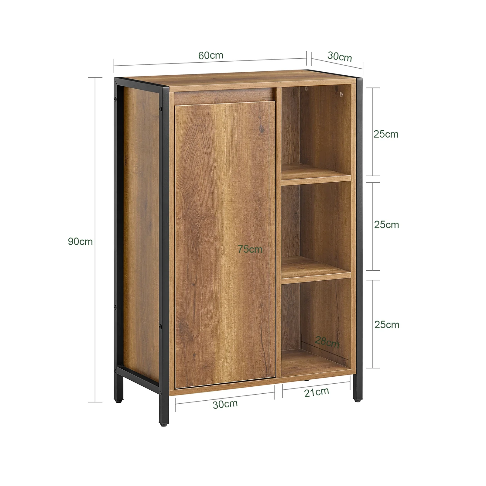 SoBuy BZR65-PF Armario de baño Cesto para Ropa Sucia con un Cesto y 3 estantes - Image 3