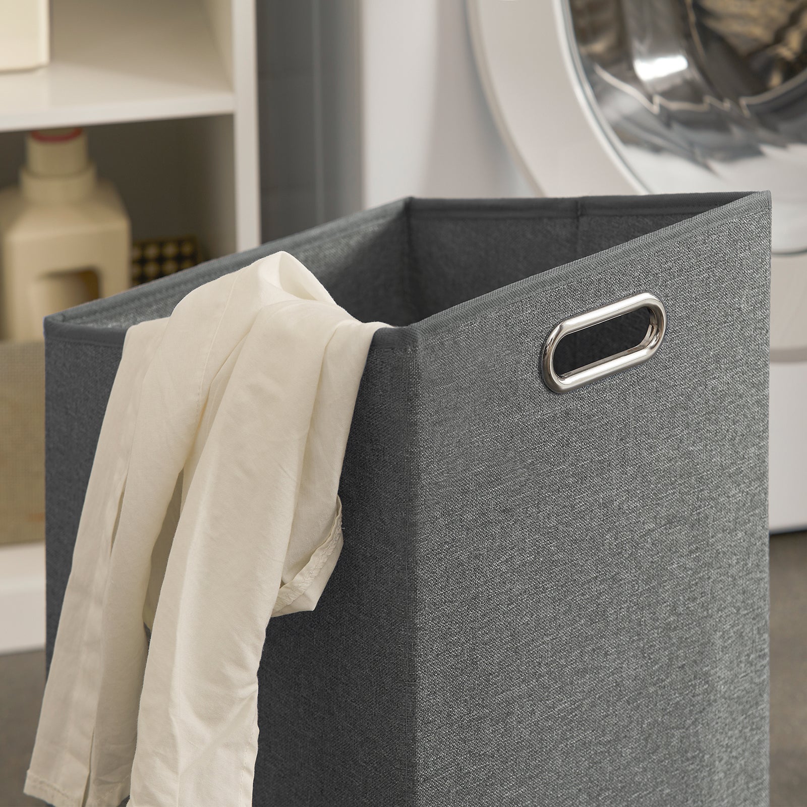 SoBuy BZR66-W Armario de Baño con 1 Cesto para Colada y 1 Cajón - Image 8