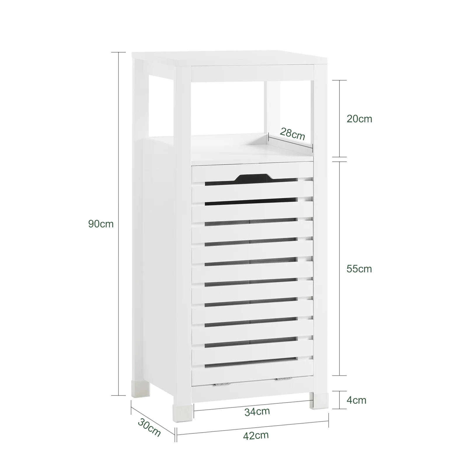 SoBuy BZR67-W Armario para baño con un cesto para Ropa Sucia - Image 3