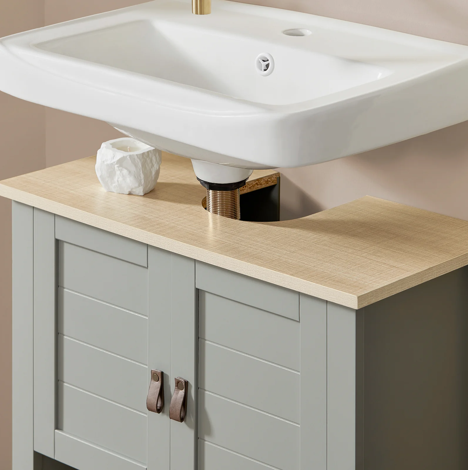 SoBuy BZR69-HG Mueble para Debajo del Lavabo con 1 Estante y 2 Puertas - Image 8