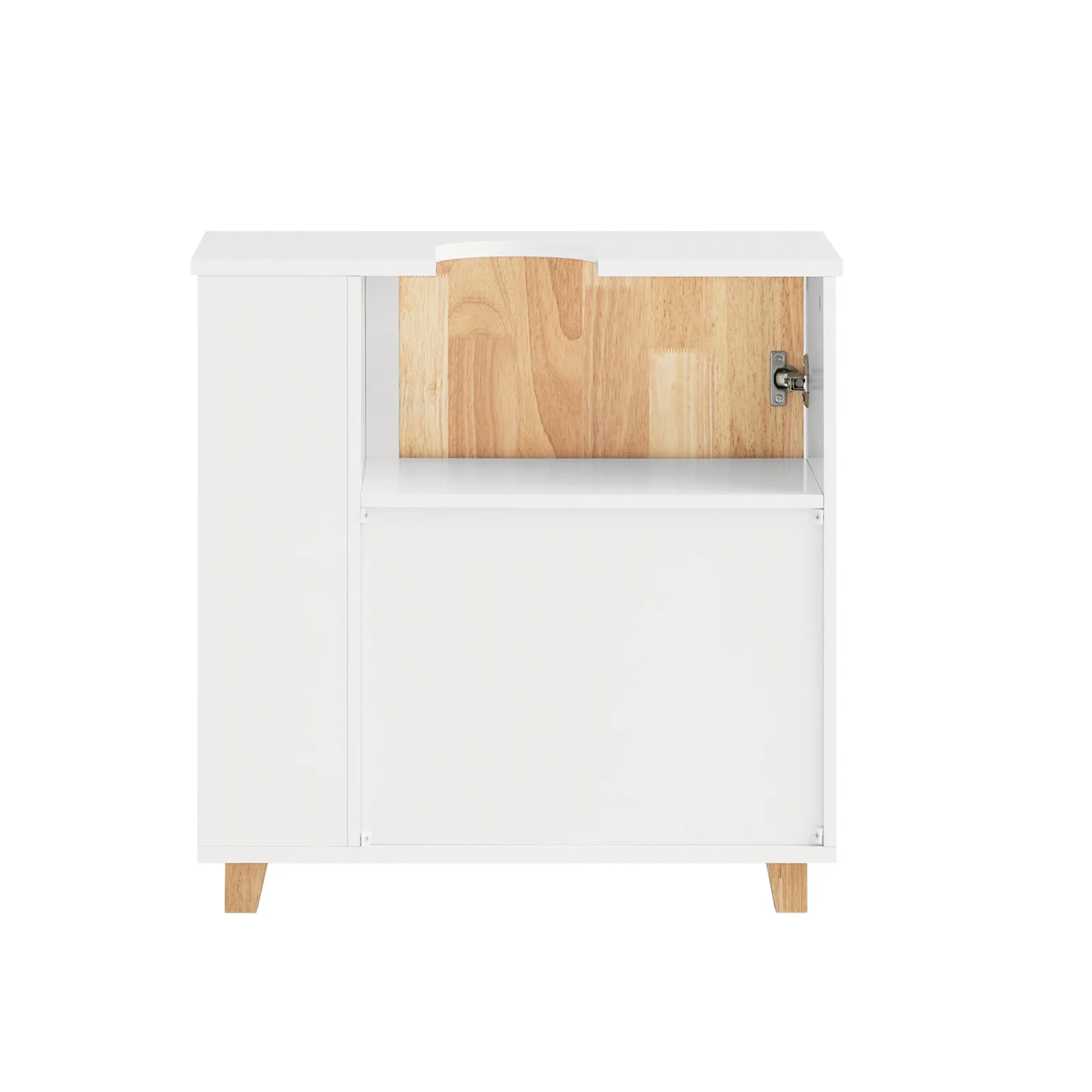 SoBuy BZR75-W Mueble para Debajo del Lavabo con 2 Estantes y 1 Puerta Blanco y Madera - Image 6