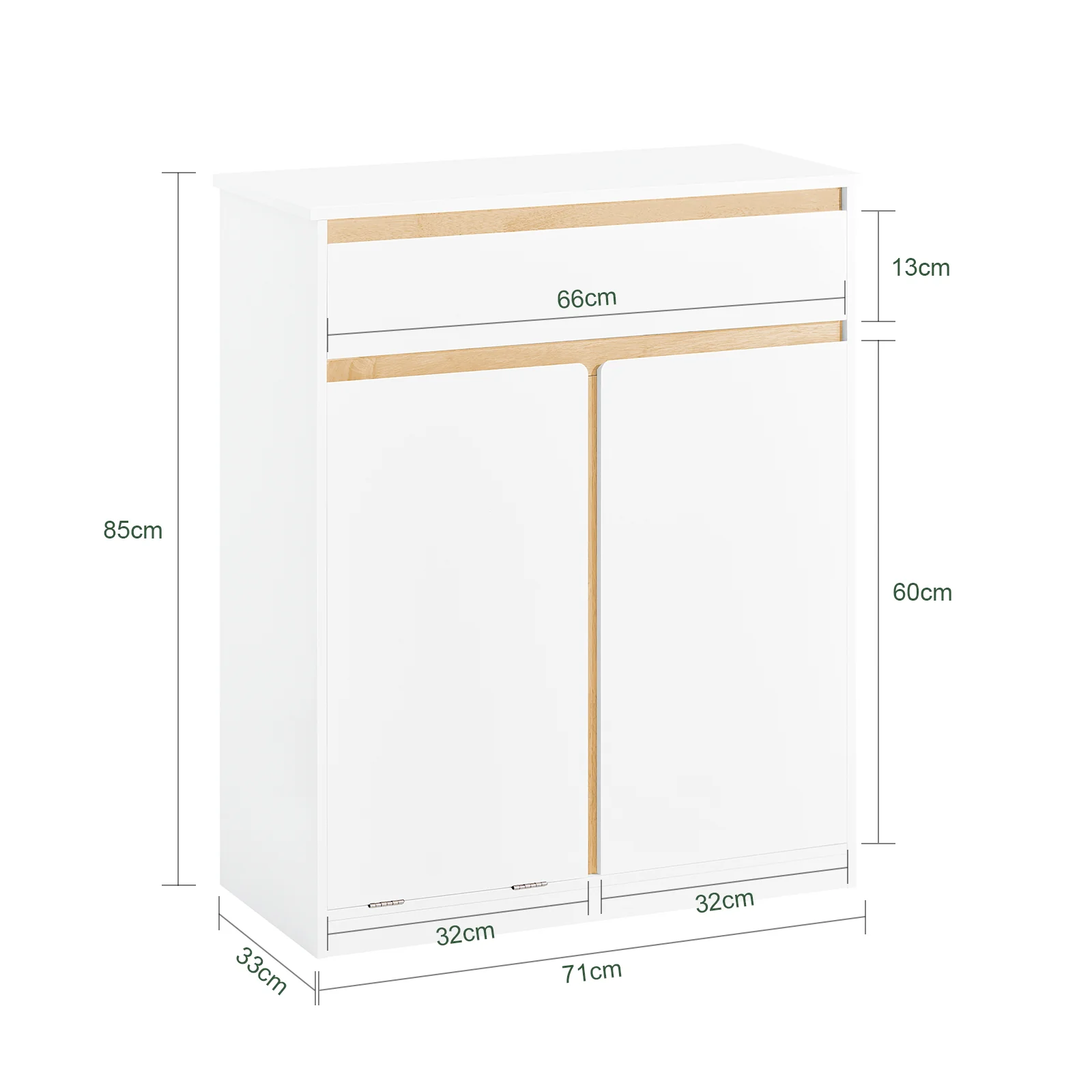 SoBuy BZR79-W Armario de Baño con Cesto para ropa Sucia Blanco - Image 4