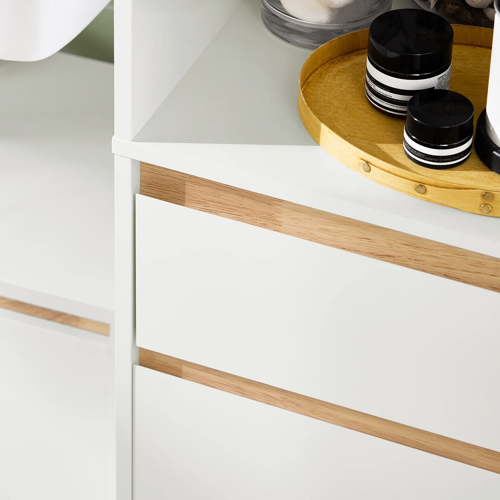 SoBuy BZR80-W Armario Alto para baño con 1 Cajón y 2 Puertas Blanco 35 x 33 x 170 cm - Image 9