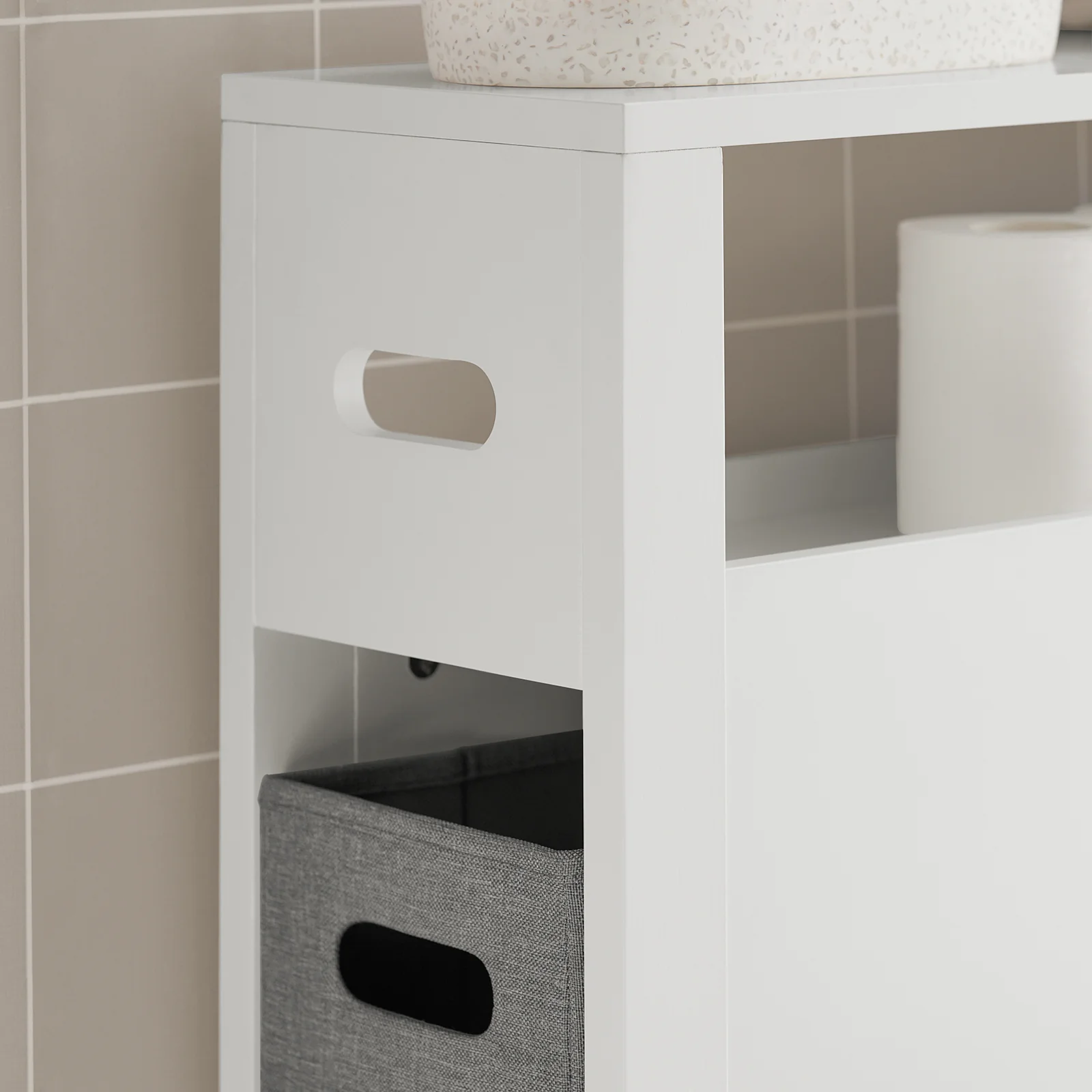 SoBuy BZR83-W Mueble de Baño con 1 Estante 2 Cestos 60 x 20 x 70 - Image 8