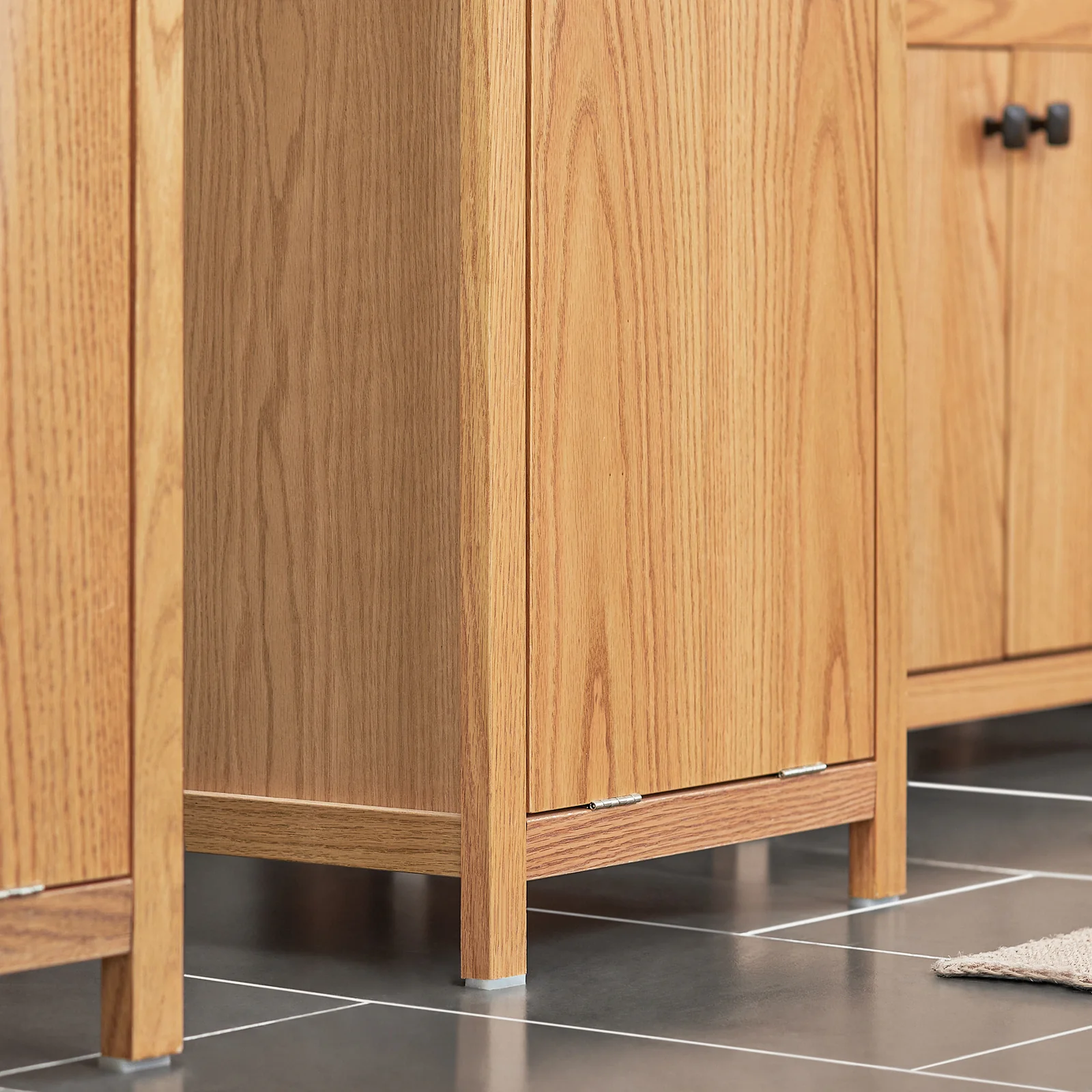 SoBuy BZR95-N Mueble Columna de Baño con 1 Cesto para Ropa Sucia y 3 Estantes - Image 8