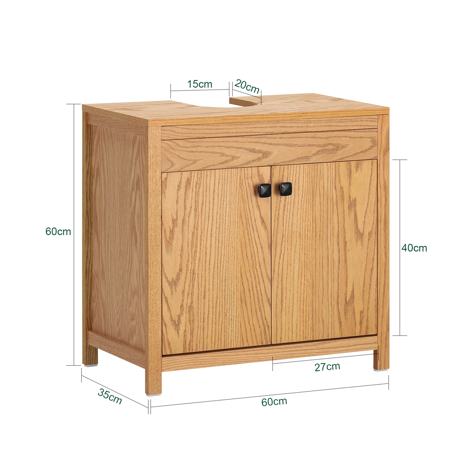 SoBuy BZR98-N Mueble para Debajo del Lavabo con 2 Puertas 60 x 35 x 60 cm - Image 3
