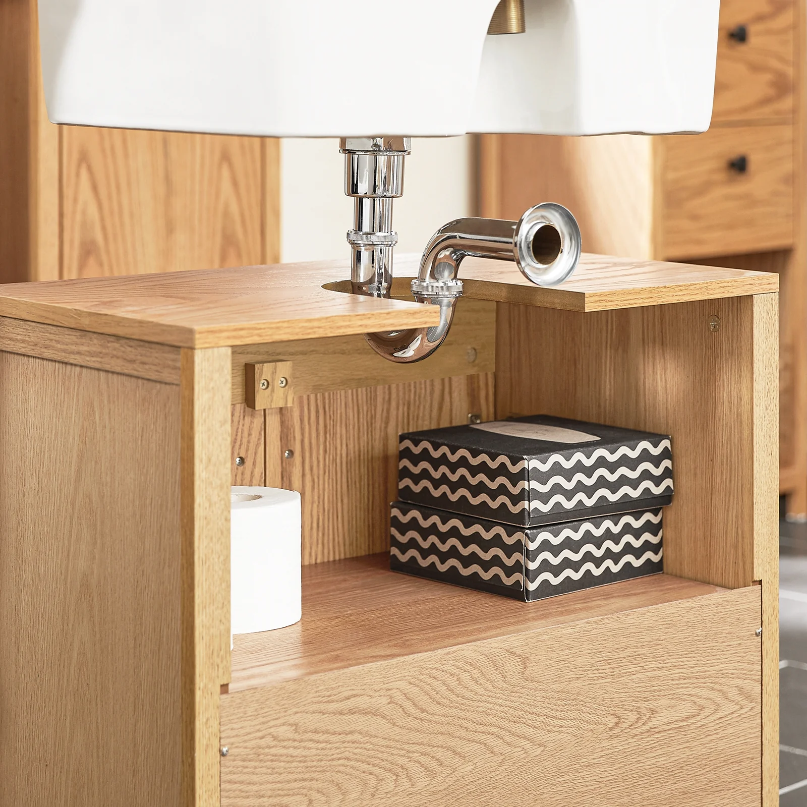 SoBuy BZR98-N Mueble para Debajo del Lavabo con 2 Puertas 60 x 35 x 60 cm - Image 9