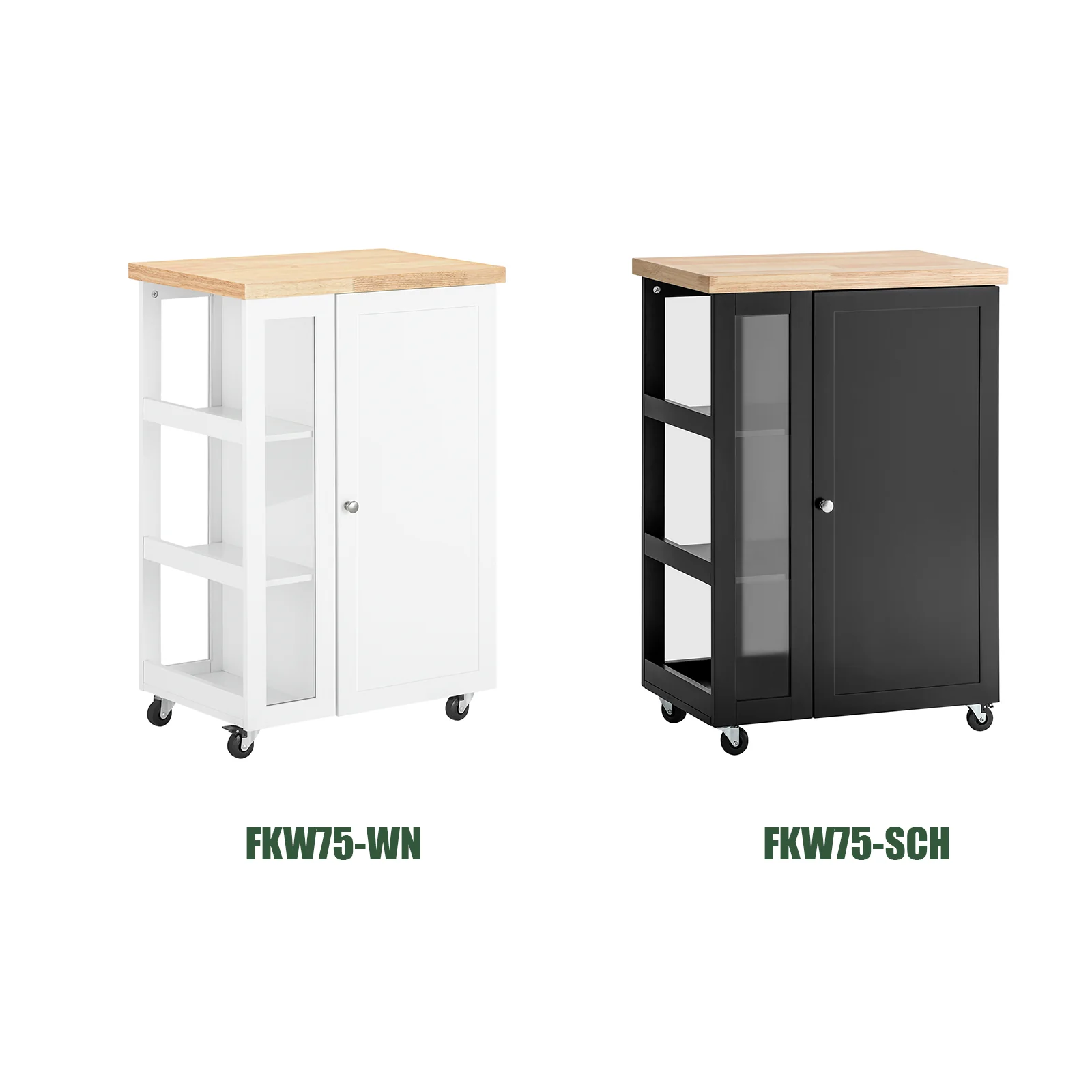 SoBuy FKW75-WN Carrito de Cocina Multifuncional con 3 estantes y 1 Puerta 60x92x45cm Blanco - Image 10