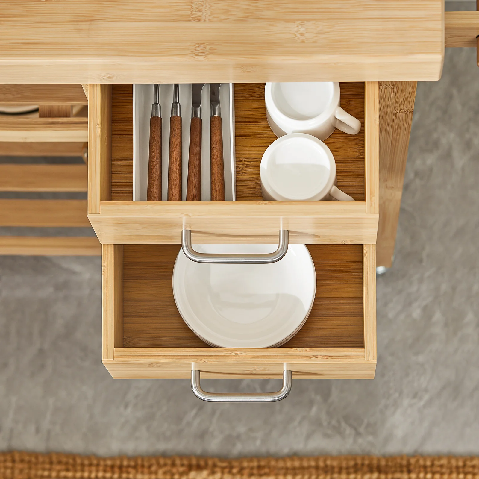 SoBuy FKW26-N Carro de Cocina con 2 cajones y 2 Estantes - Image 7