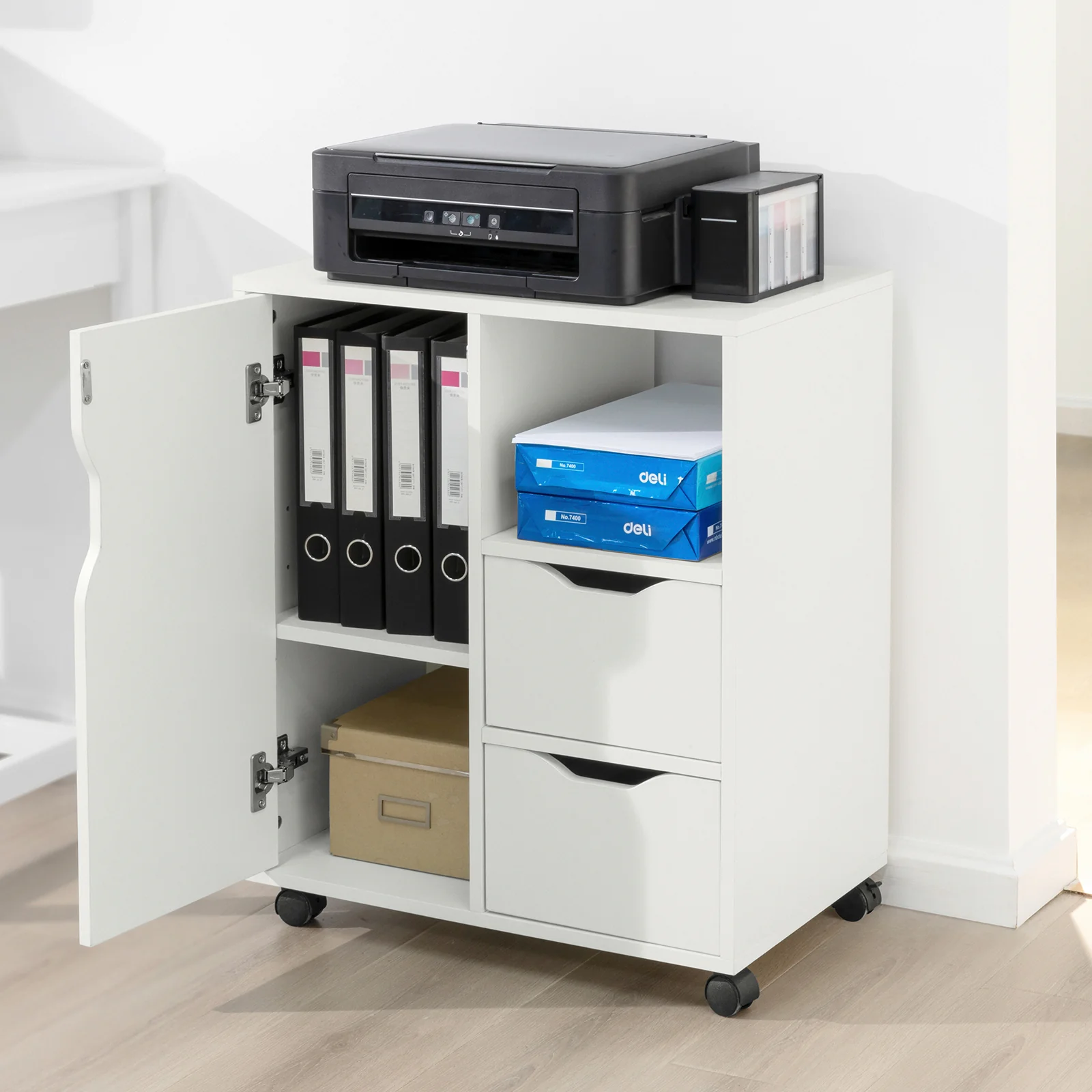 SoBuy FBT105-W Soporte para Impresora de archivador de Oficina en casa Blanco - Image 4