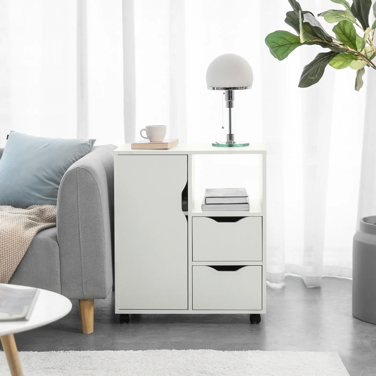 SoBuy FBT105-W Soporte para Impresora de archivador de Oficina en casa Blanco - Image 5