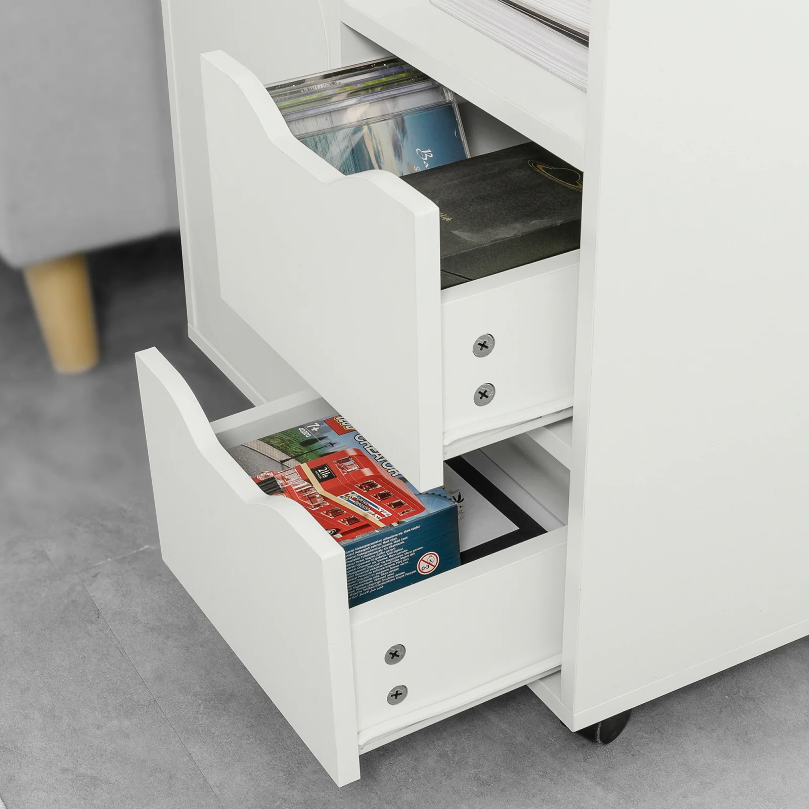 SoBuy FBT105-W Soporte para Impresora de archivador de Oficina en casa Blanco - Image 8